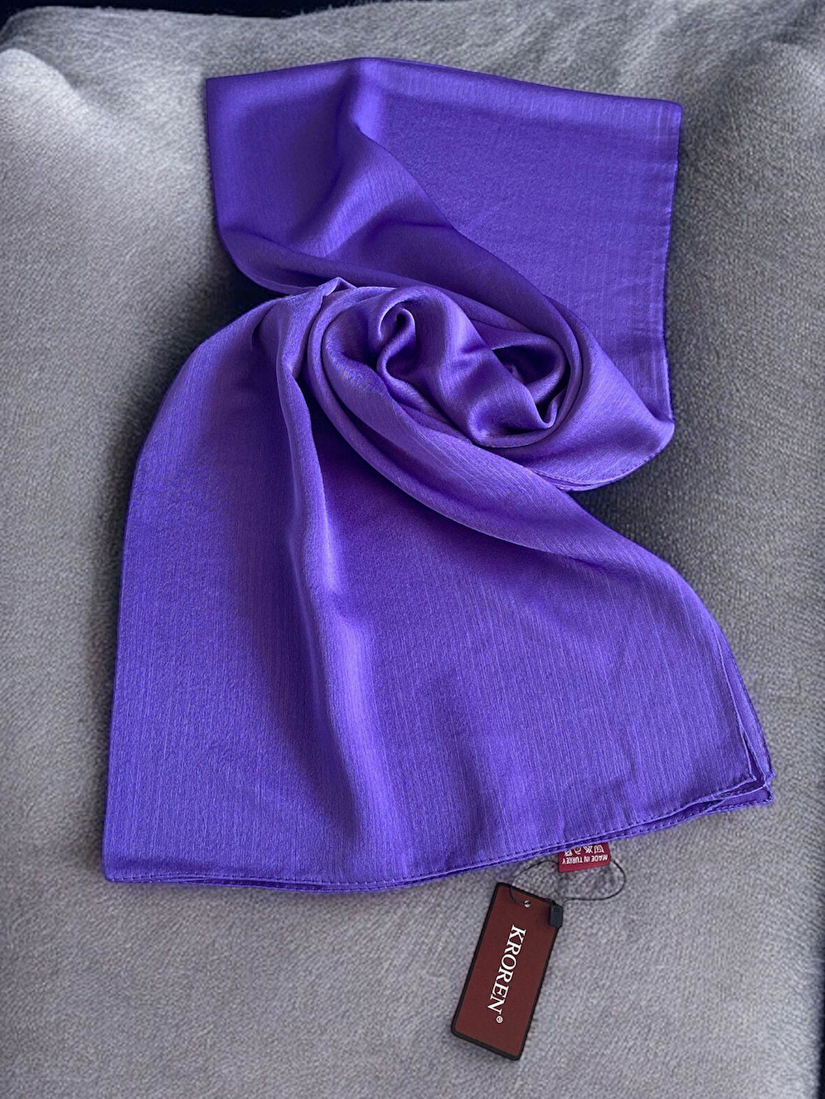 Kroren Jan Jan Eflatun Düz Renk Şal 7301-1067