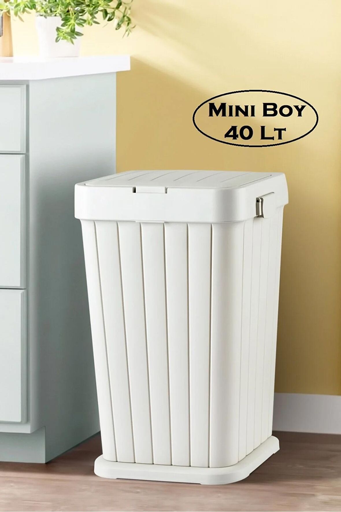 Twins Mini Boy Kirli Çamaşır Sepeti Dokunmatik Kapak Evsel Atık, Geri Dönüşüm Çok Amaçlı 40 Lt