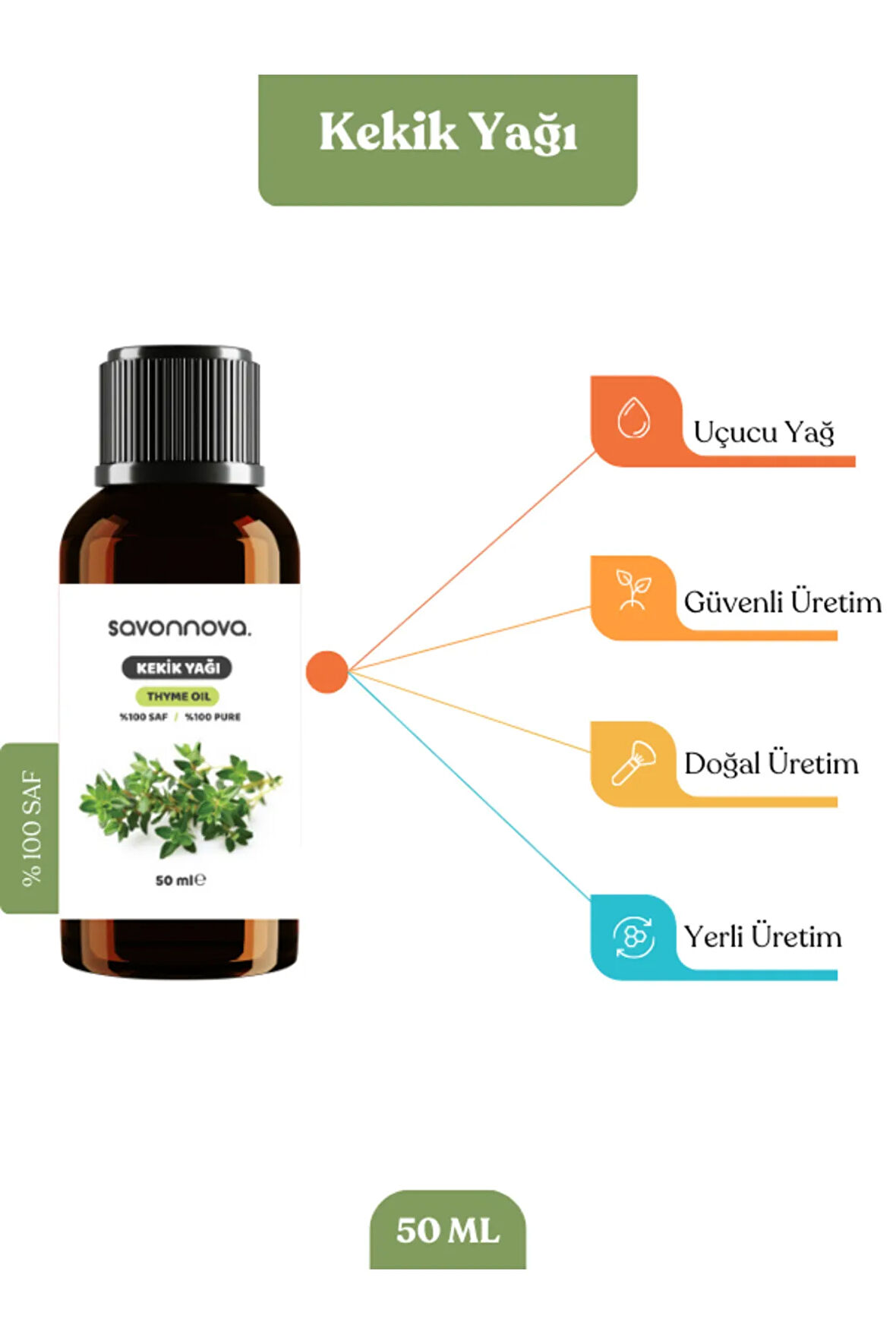 Doğal Kekik Yağı % 100 Saf 50 Ml