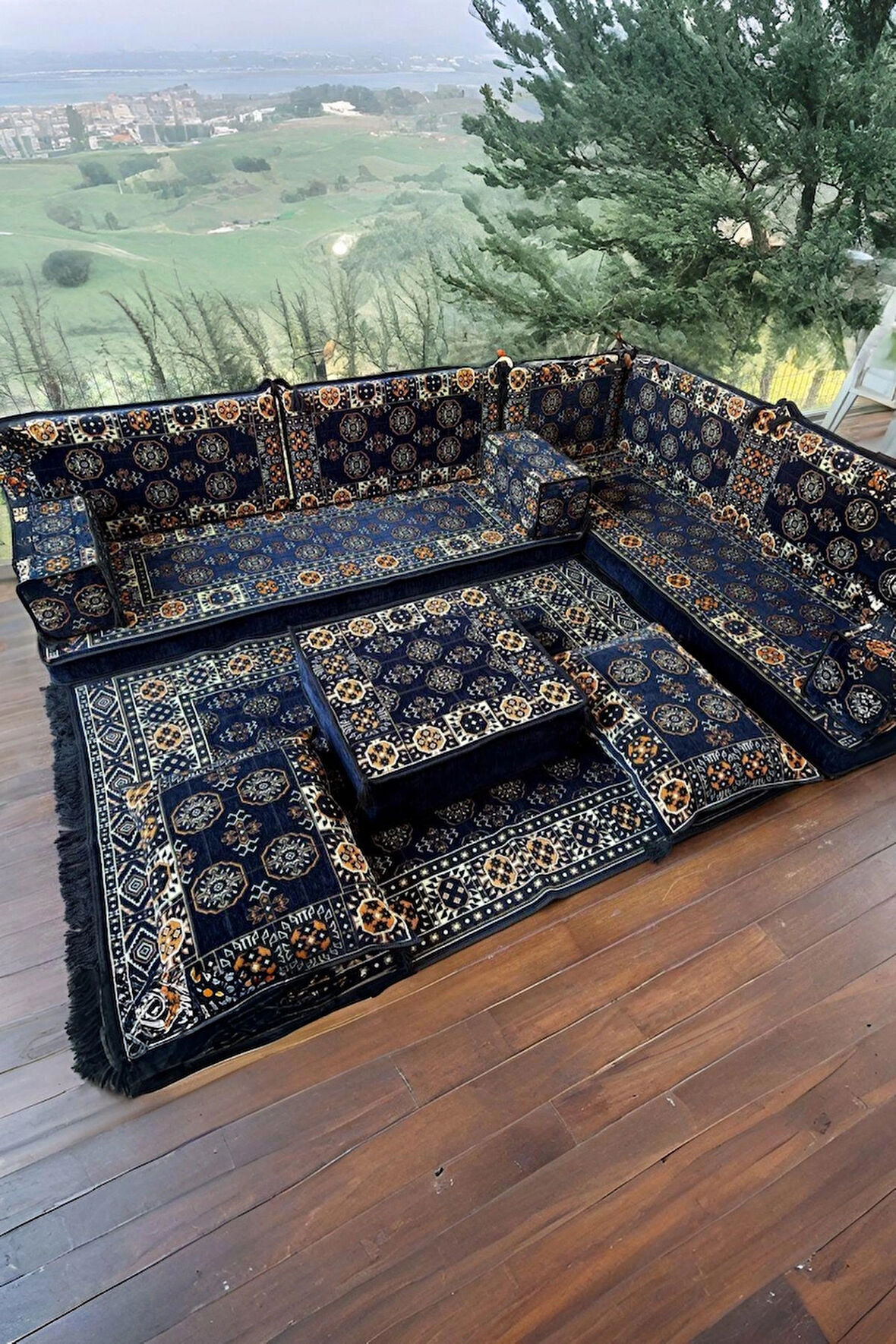 Şark Köşesi Yer Minderi Takımı Otantik Rahat Oturma Minderi Salon Balkon İçin
