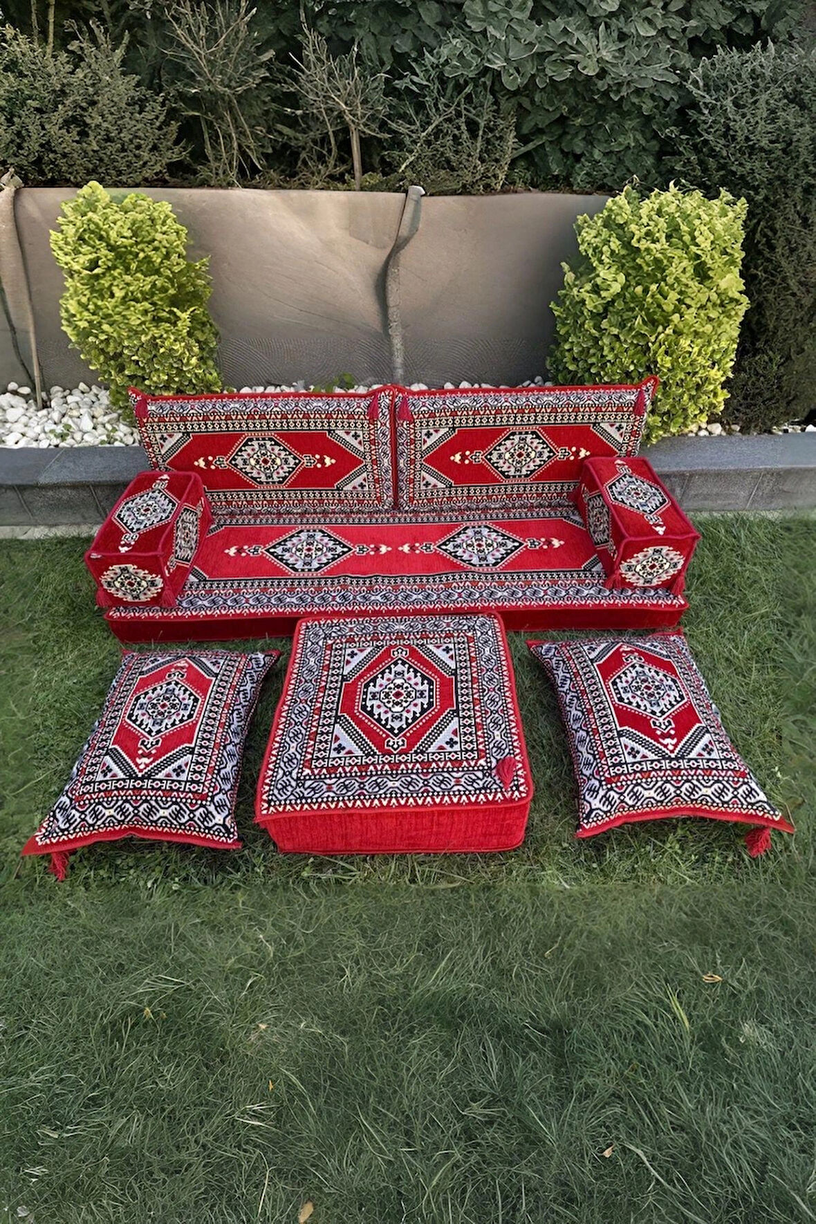 Şark Köşesi Yer Minderi Takımı Otantik Rahat Oturma Minderi Salon Balkon İçin