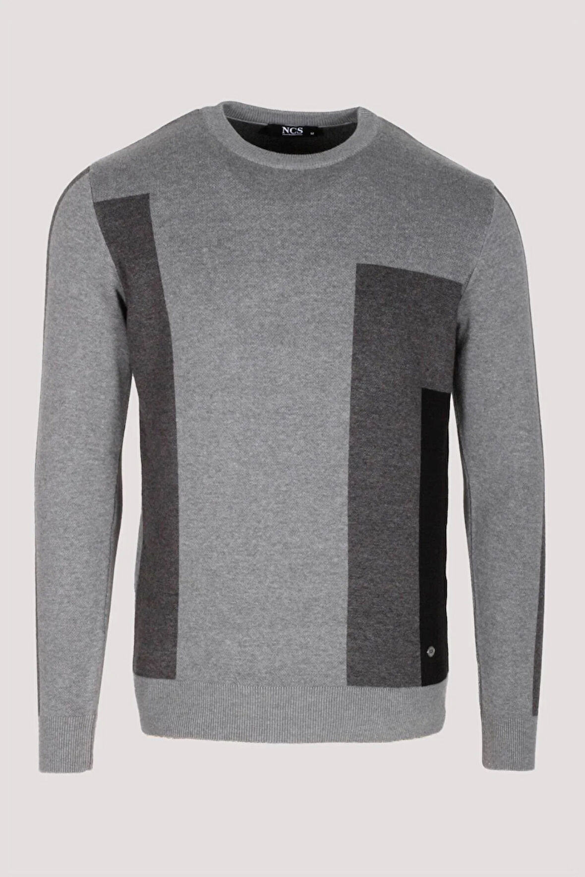 Erkek Triko Grimelanj Bisiklet Yaka Desenli Slim Fit Pamuklu Kazak NCS JEANS 3740