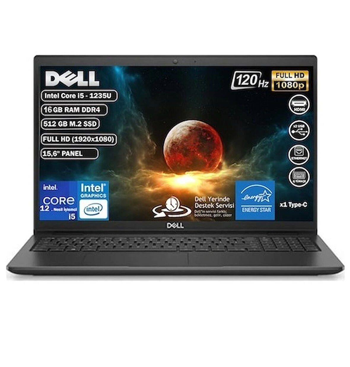 Dell Vostro 3520 Intel Core i5-1235U 16GB 512 GB SSD 120Hz 15.6" Freedos N1605PVNB3520T25