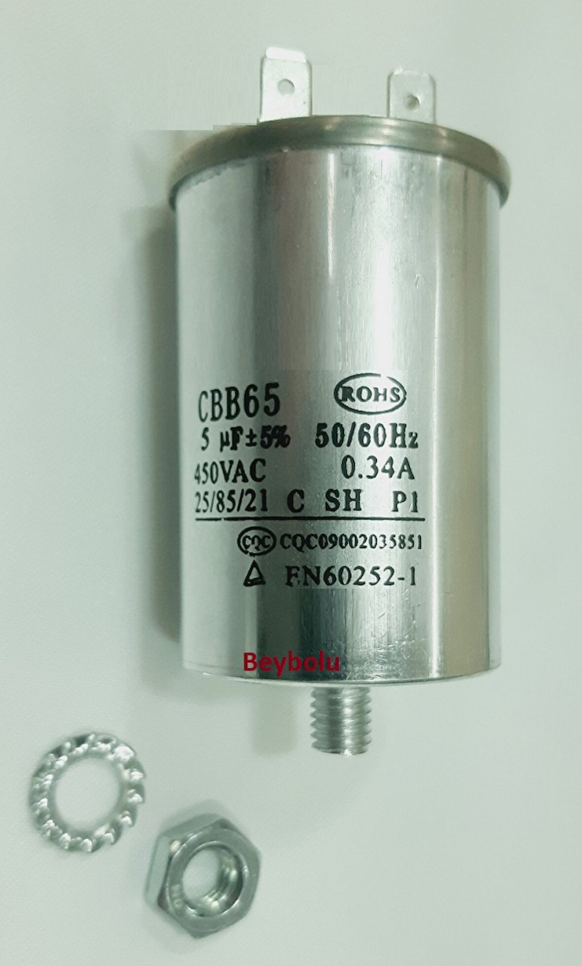 Metal 5 mf Klima Kondansatör , Motor Kapasitörü 5 mf 450 VAC