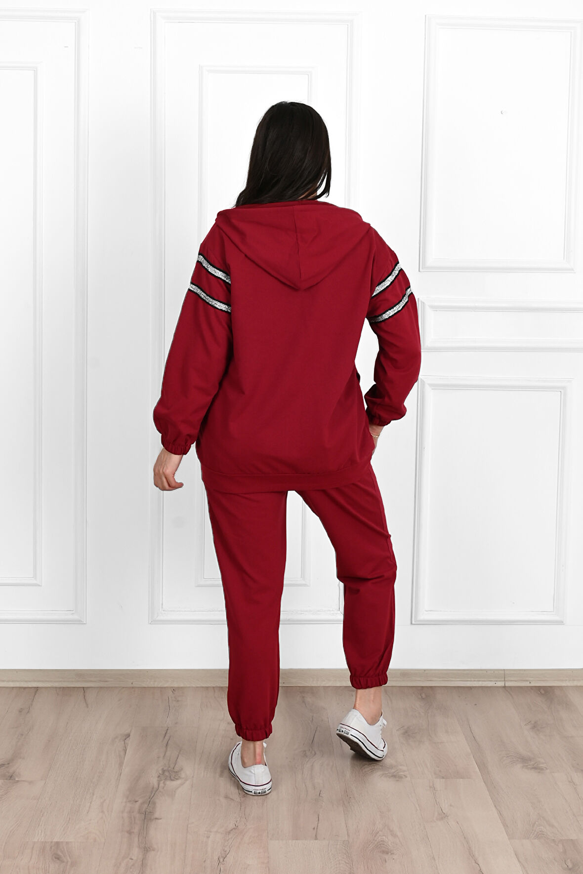 Kadın Sim Detaylı  Büyük Beden Eşofman Takımı 3671-23