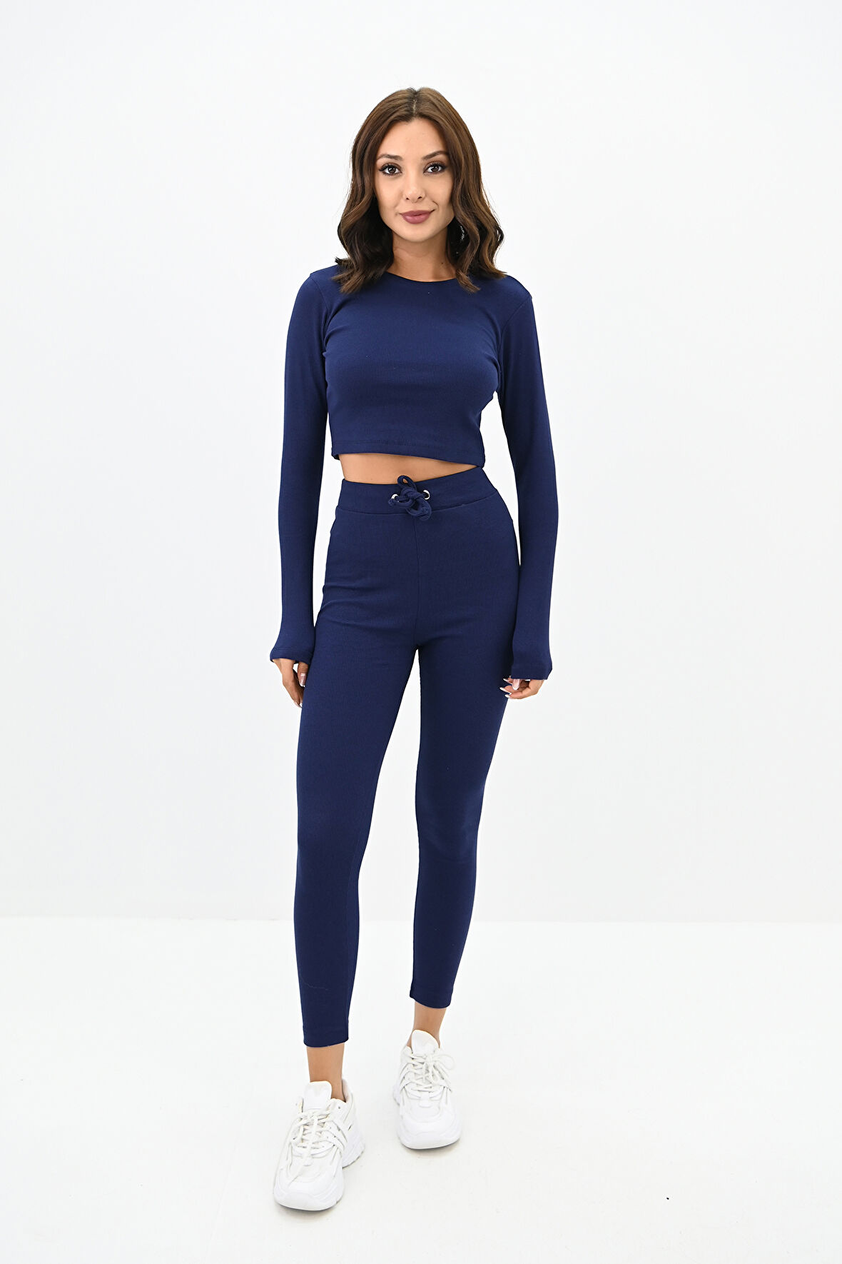 Kadın Kaşkorse Crop Tayt Takım 3727-23