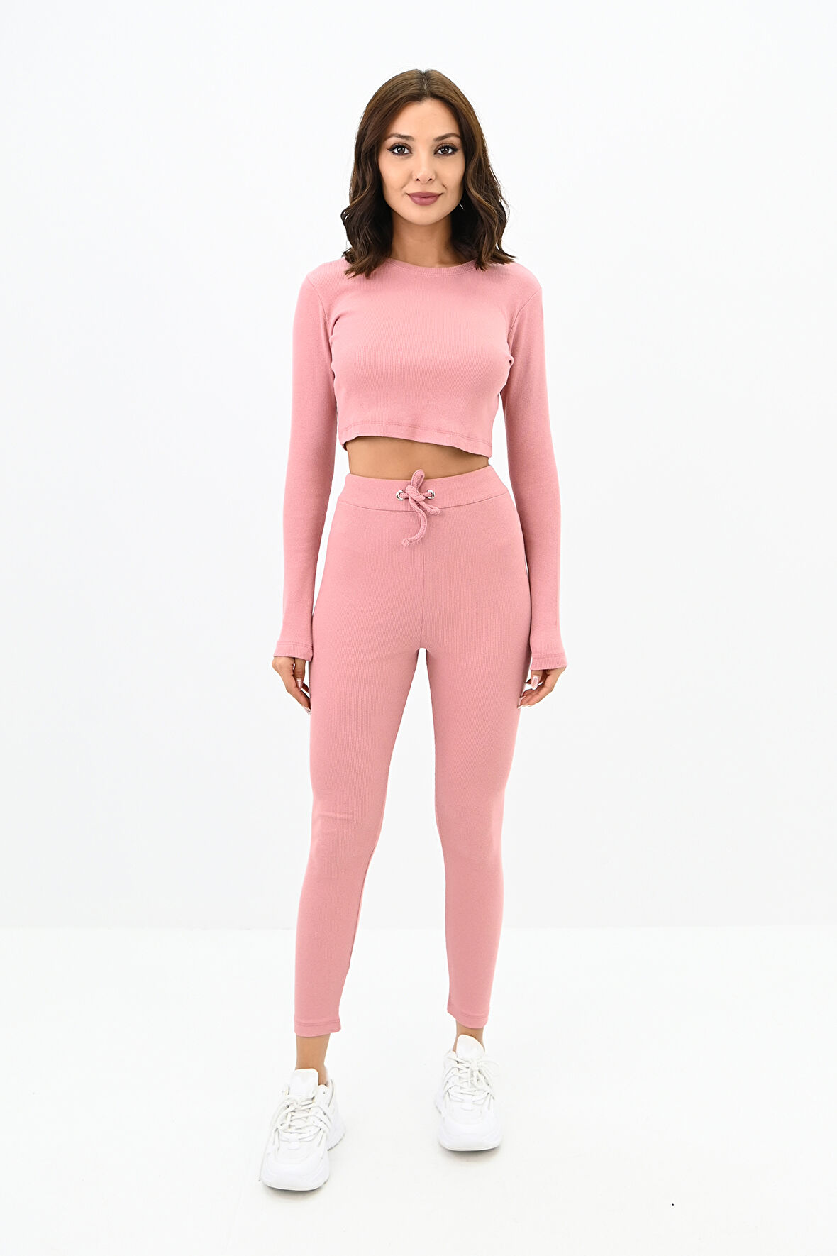 Kadın Kaşkorse Crop Tayt Takım 3727-23
