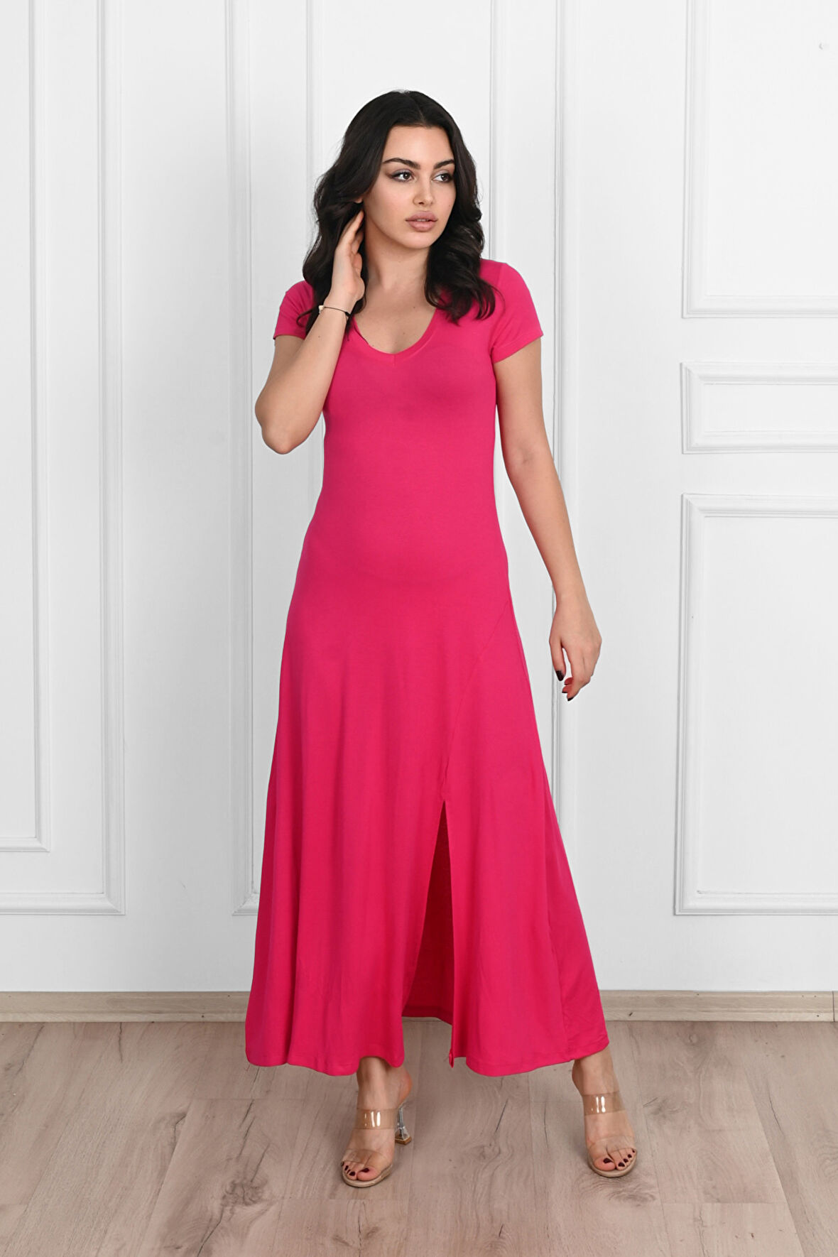 Kadın Yırtmaç Detaylı Elbise 5174-23