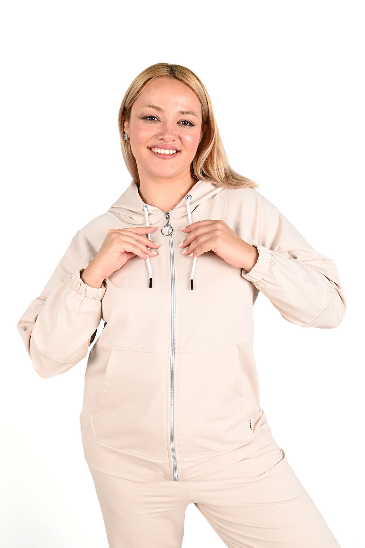 Kadın Büyük Beden Lastikli Eşofman Takımı 8044-24