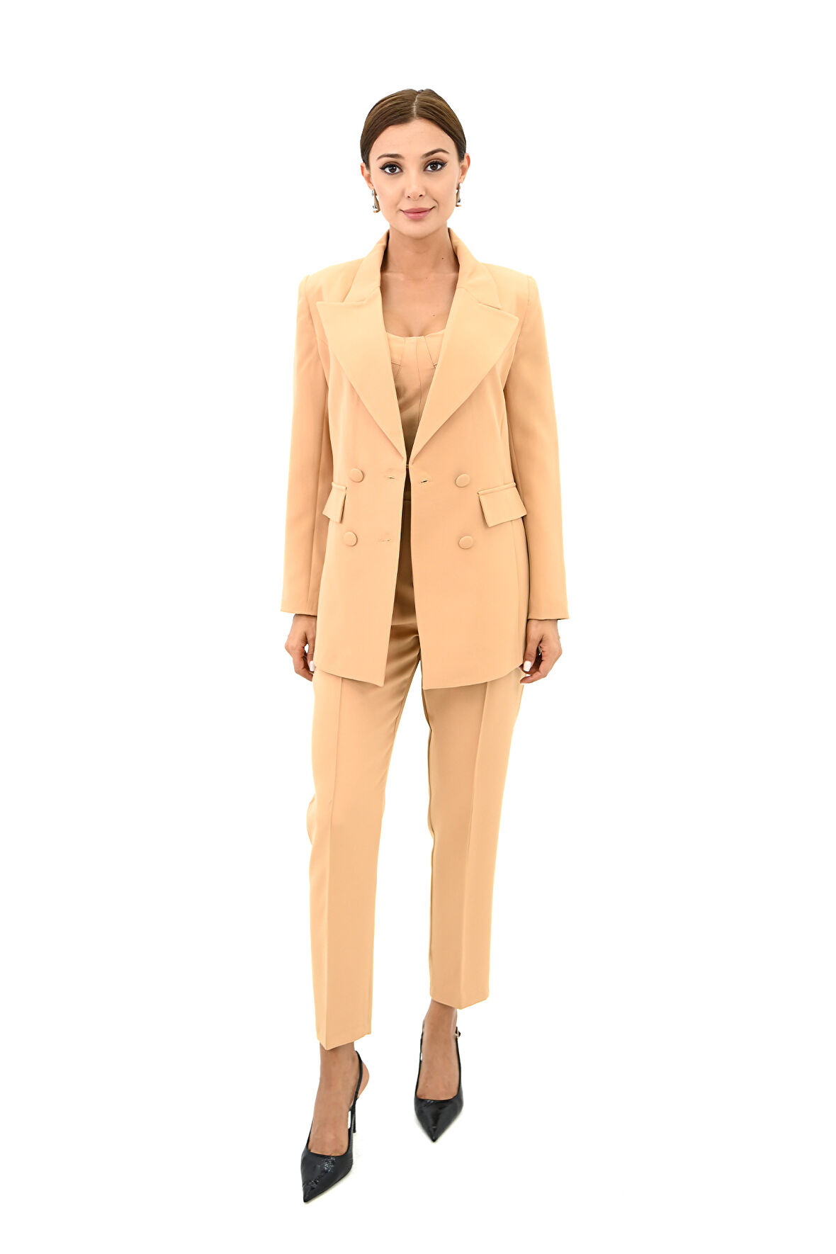 Kadın Ceket Pantolon Üçlü Takım 0107-24
