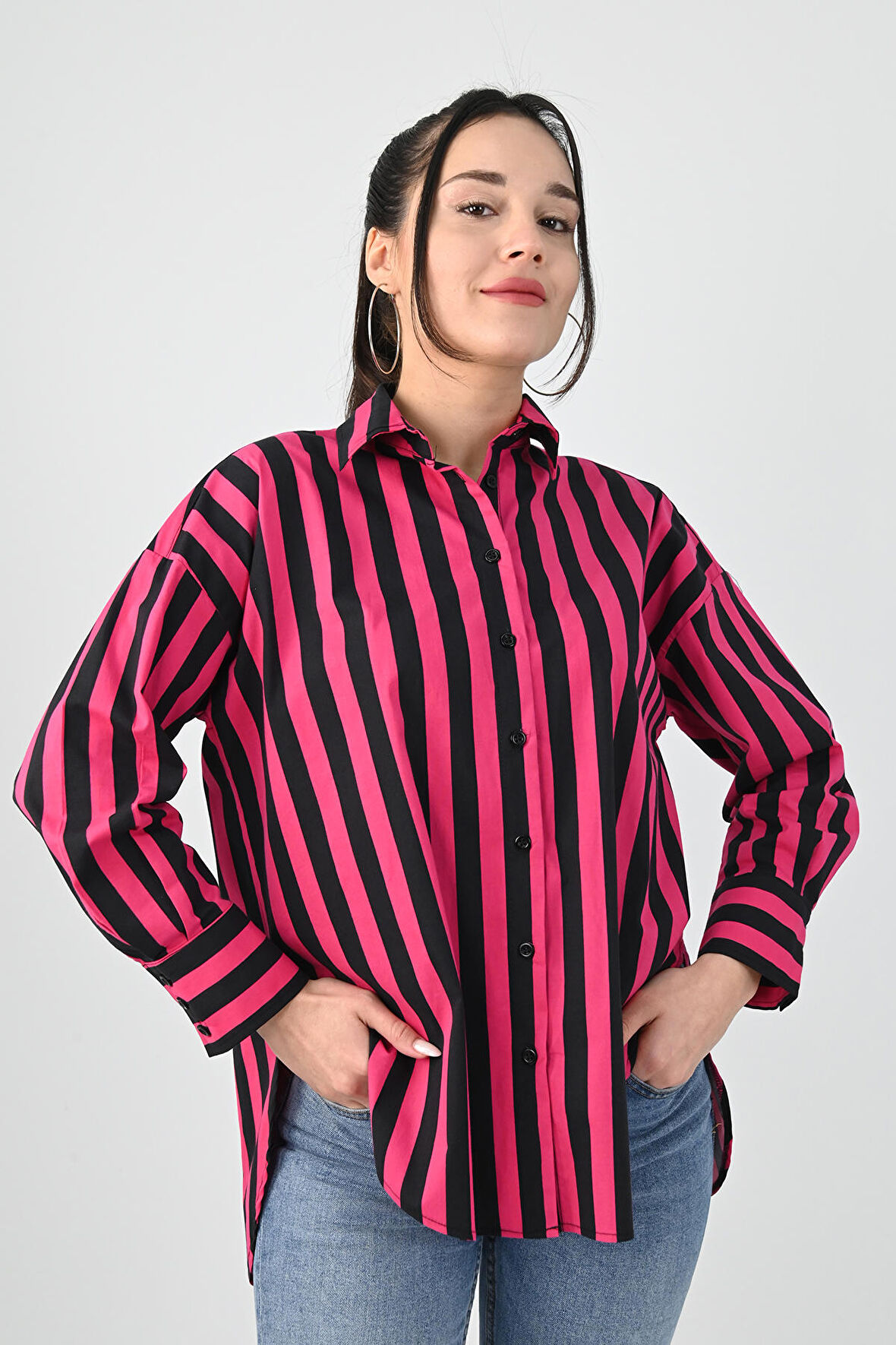 Kadın Desenli Gömlek 1674-25-1