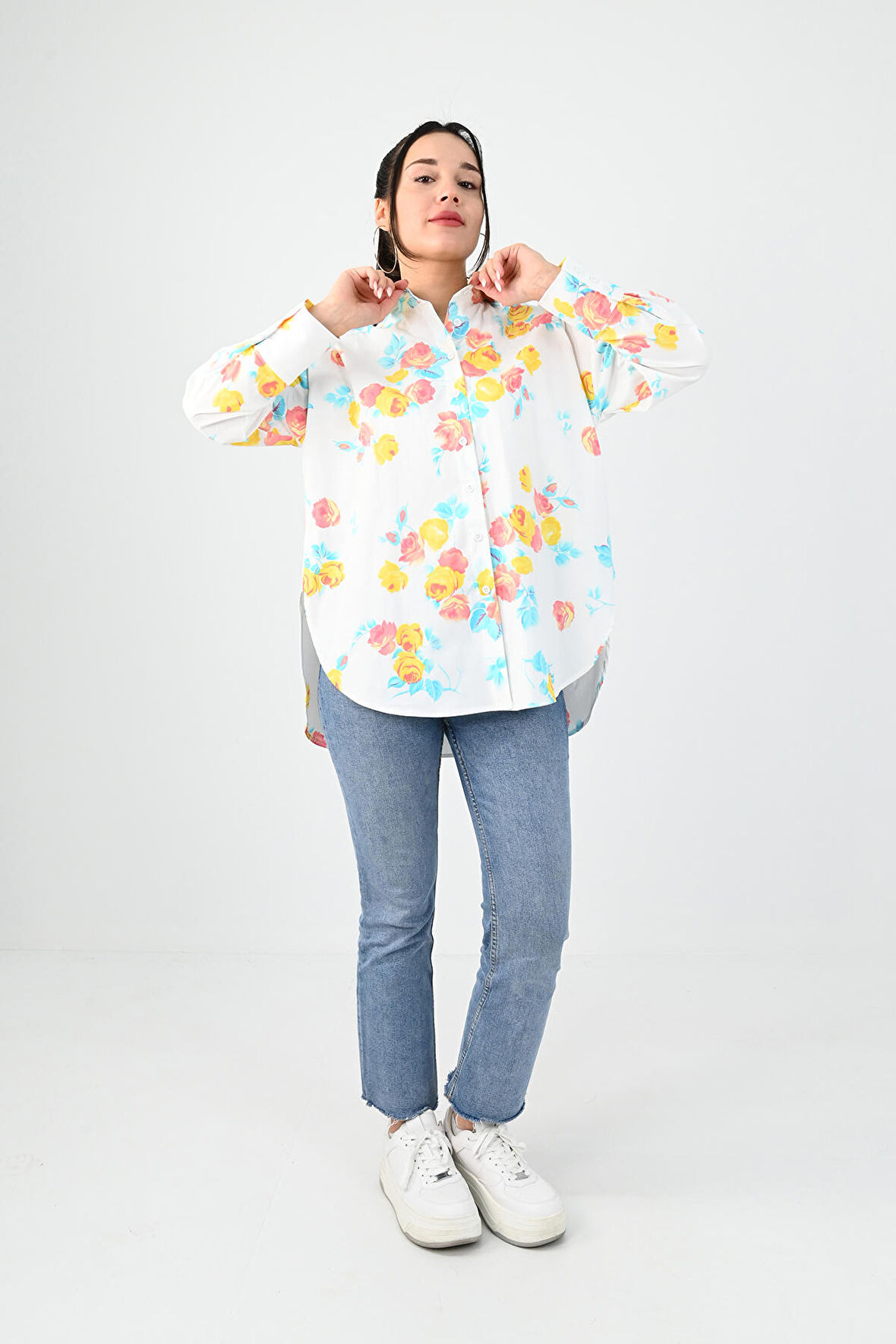 Kadın Desenli Gömlek 1674-25-1