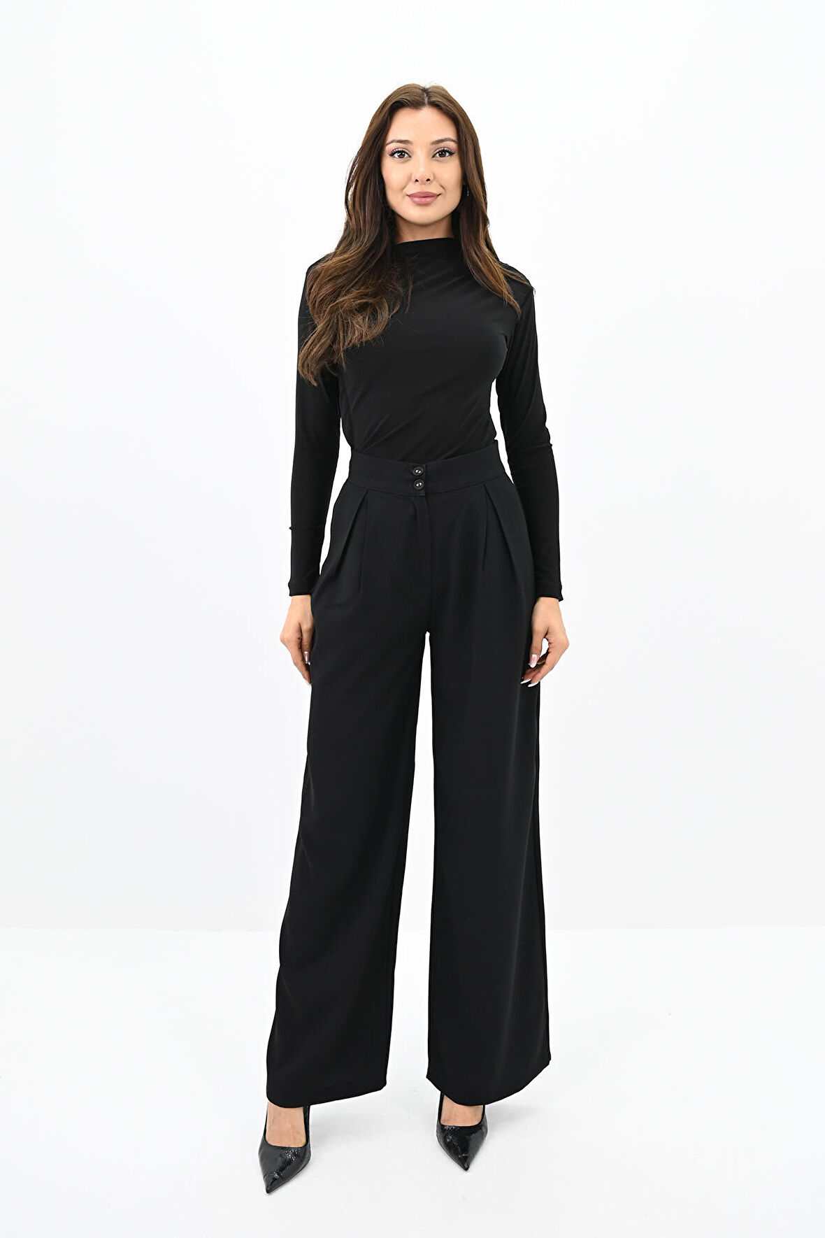 Kadın Palazzo Cep Detaylı Pantolon 6270-24