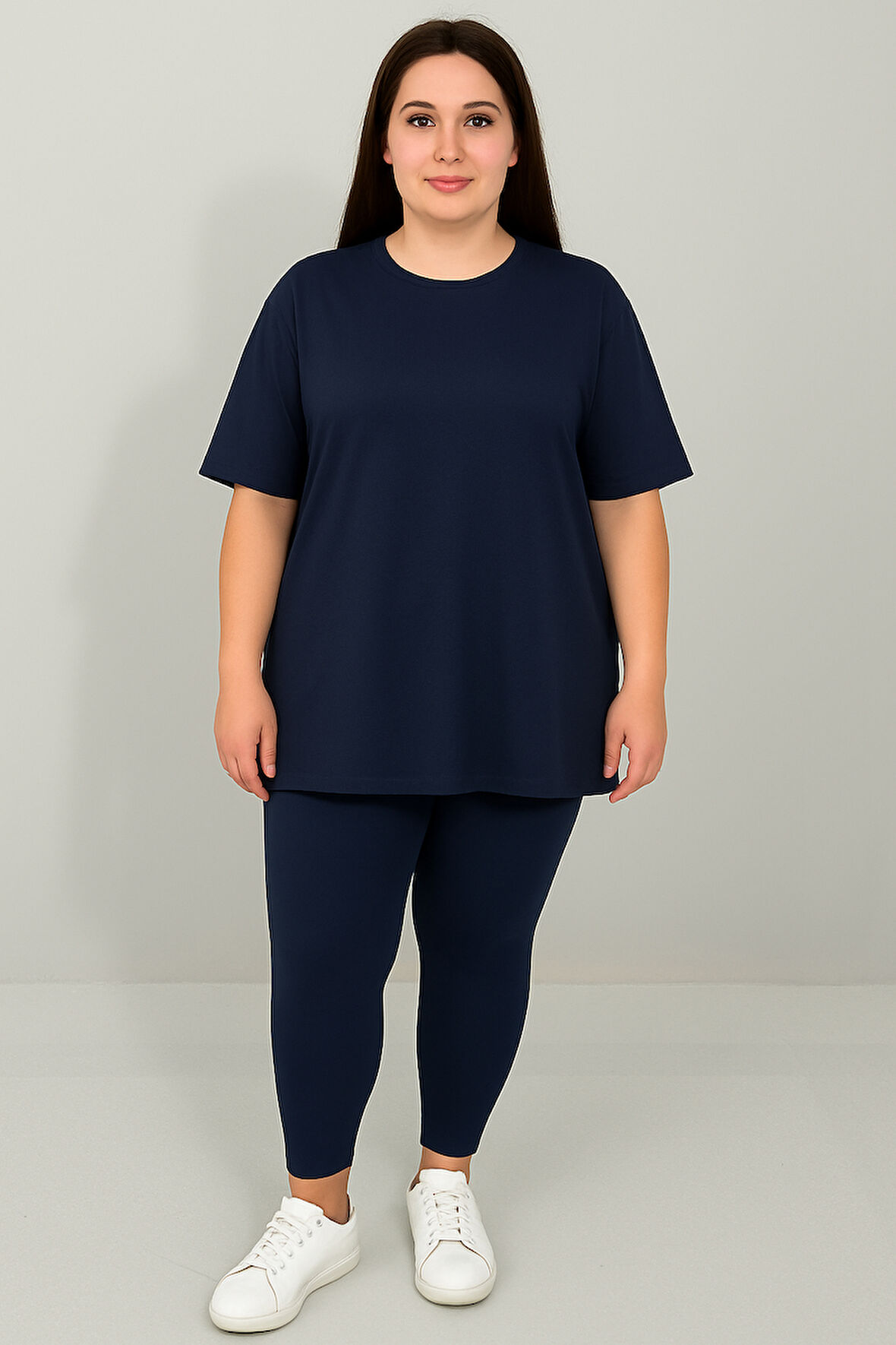 Kadın Büyük Beden Kısa Kollu Tayt Takım 8210-25