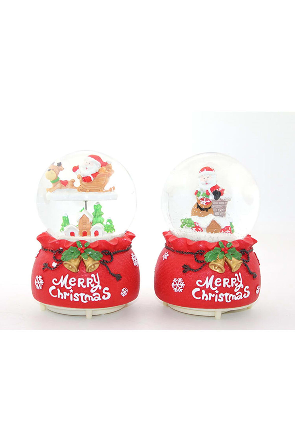 Noel Babalı Işıklı Müzikli Kar Küresi 16 Cm