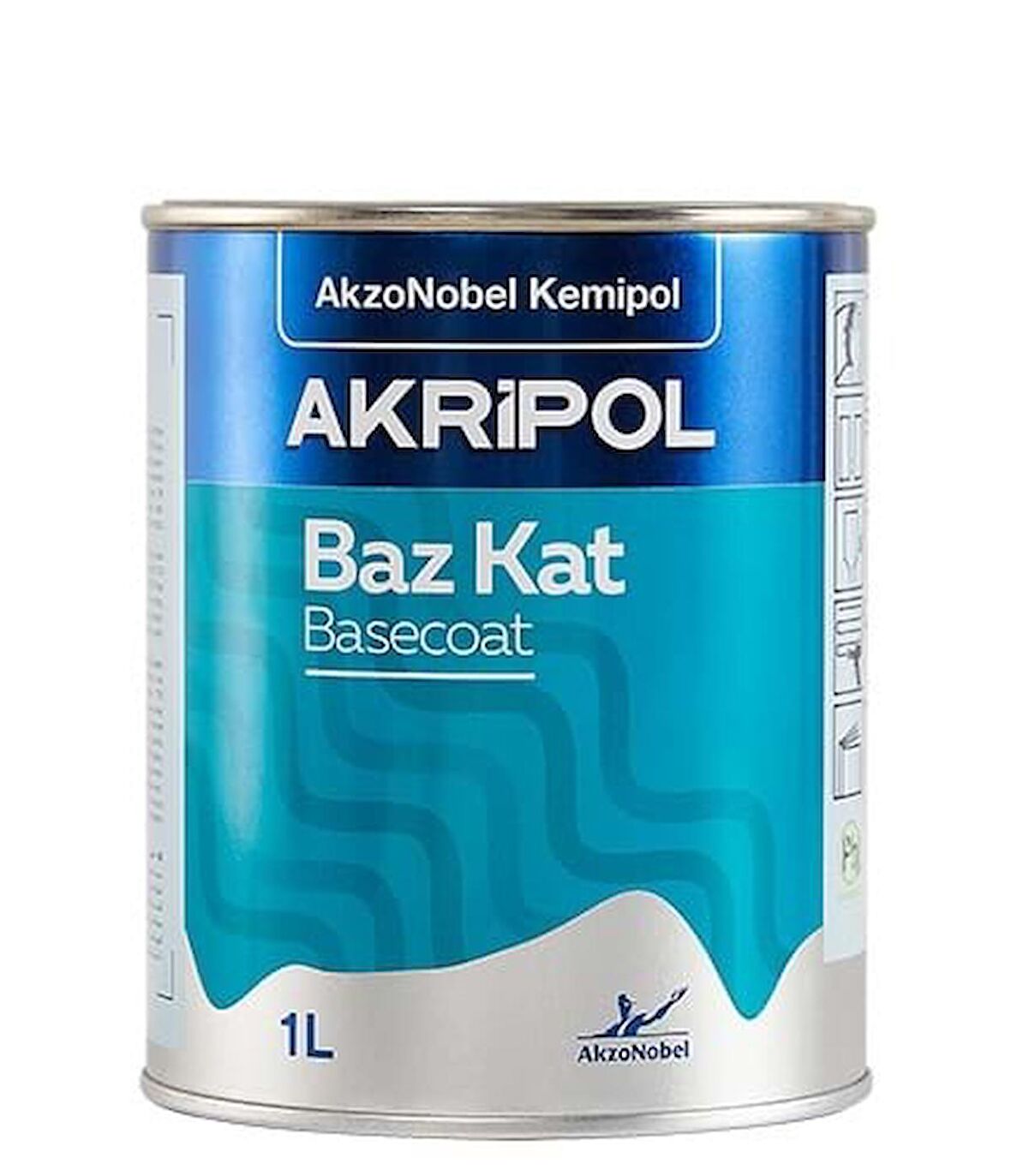 AkzoNobel Akripol Bazkat Hyundai V3G Çakıl Gri Akrilik Sonkat Oto Boyası 1 Litre