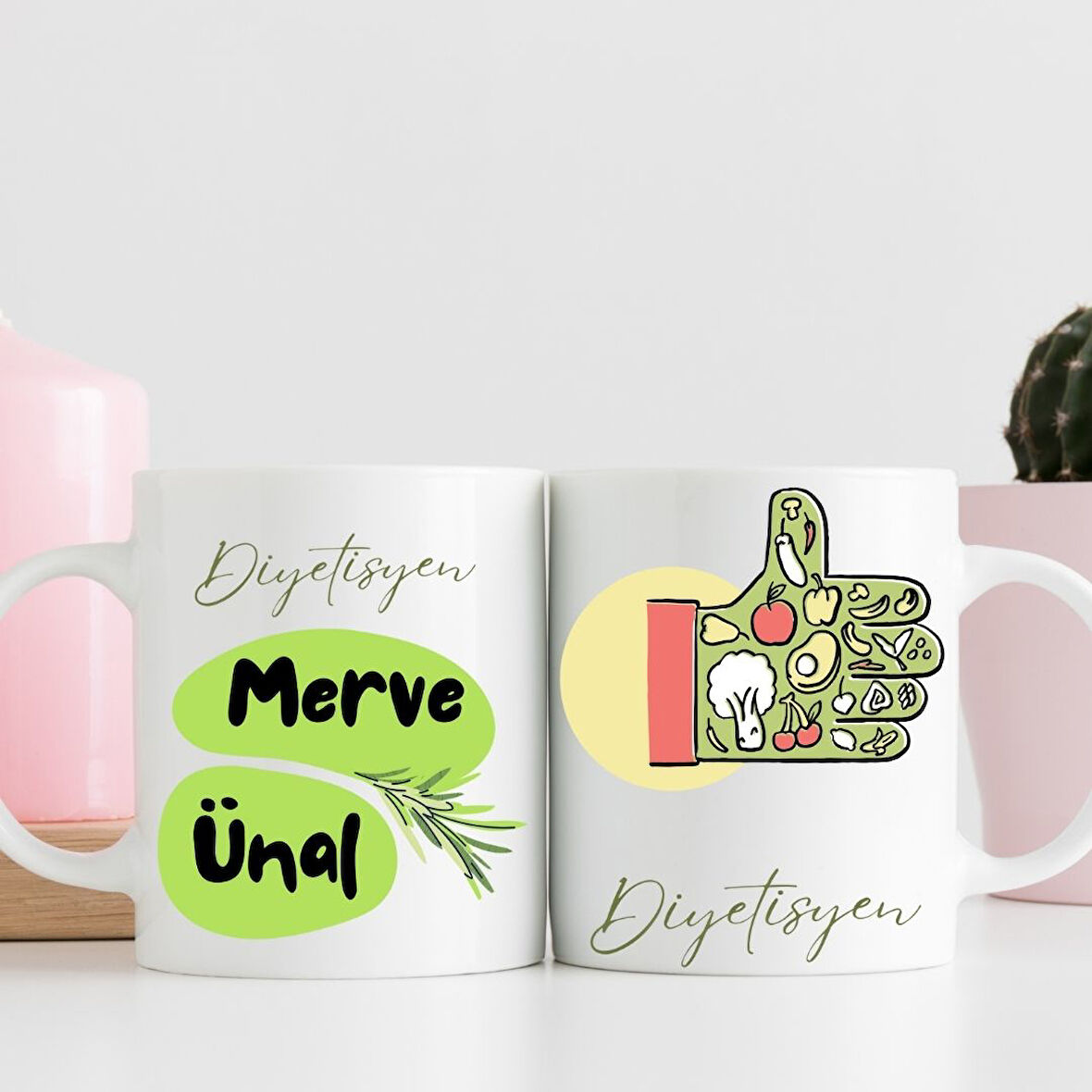 Diyetisyenlere Özel İsim Yazılı Hediye Kupa Bardak – Kişiye Özel Anlamlı Hediye