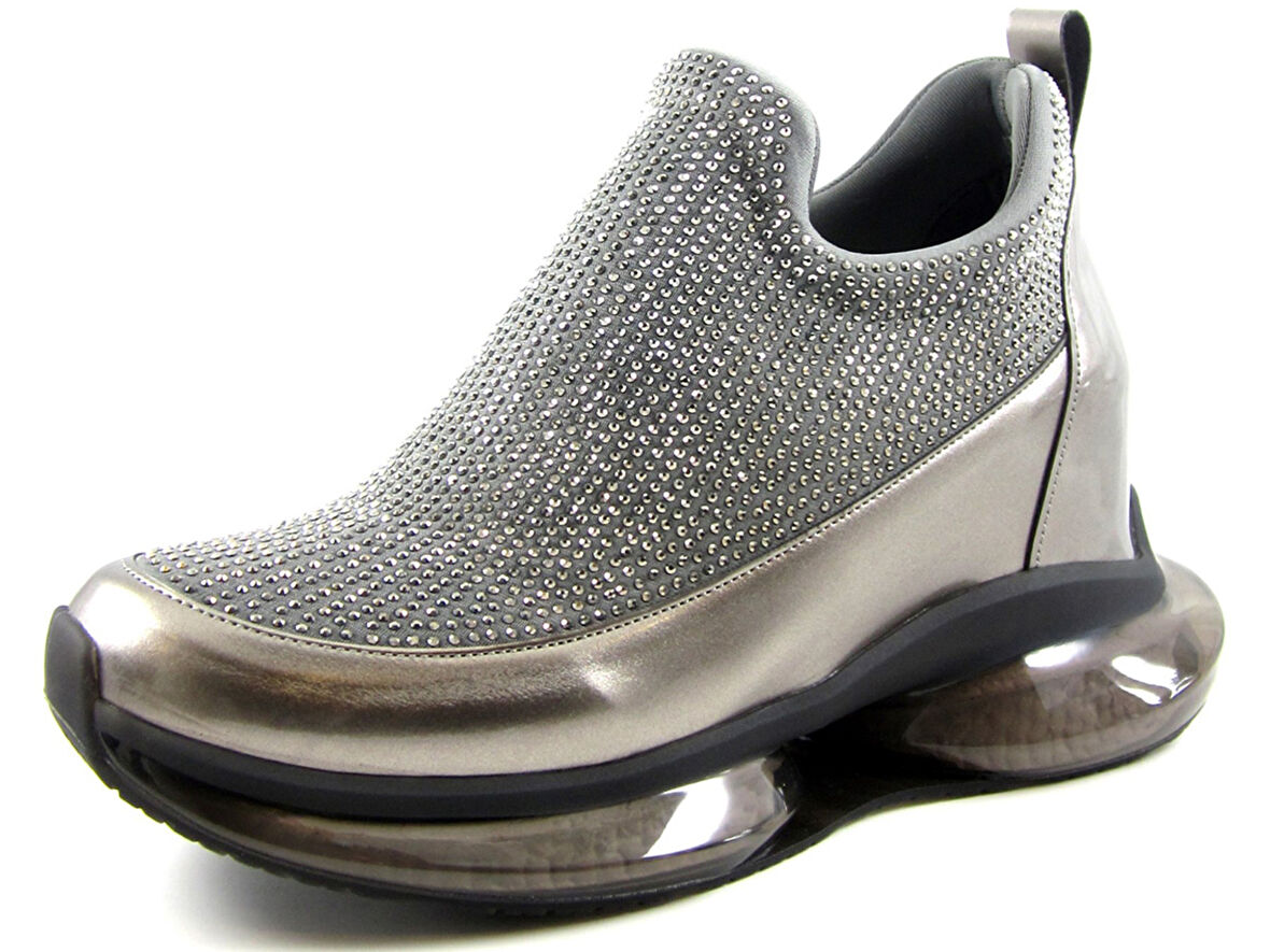 Viviana Platin Taşlı Streç Gizli Dolgu Günlük Ayakkabı