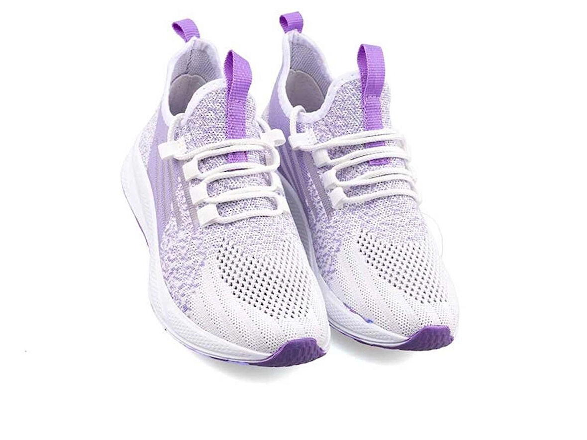 WAVES LUPOON 128 AQUA Triko Bayan Sneaker Ayakkabı BEYAZ_LİLA