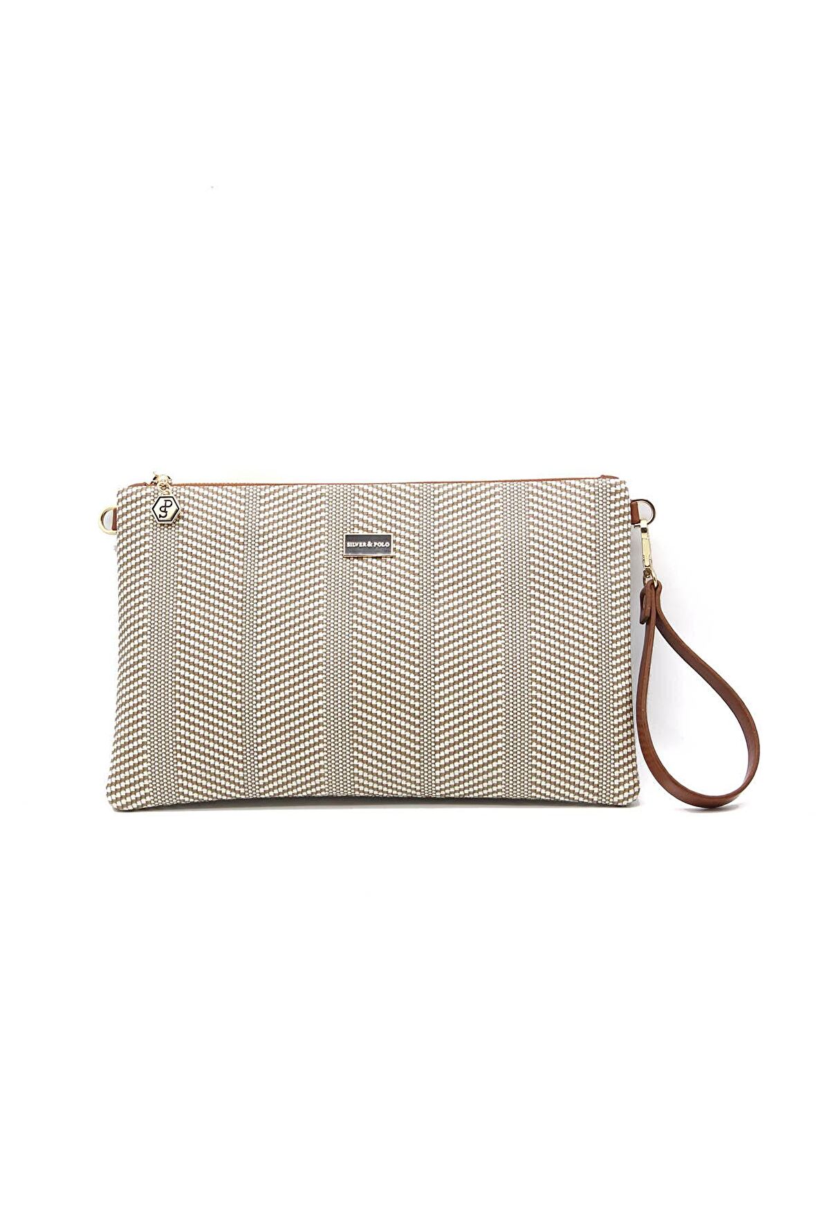 Kadın El Çantası 1034-37544 SİLVER POLO CLUTCH M132 BEJ-MAT TABA