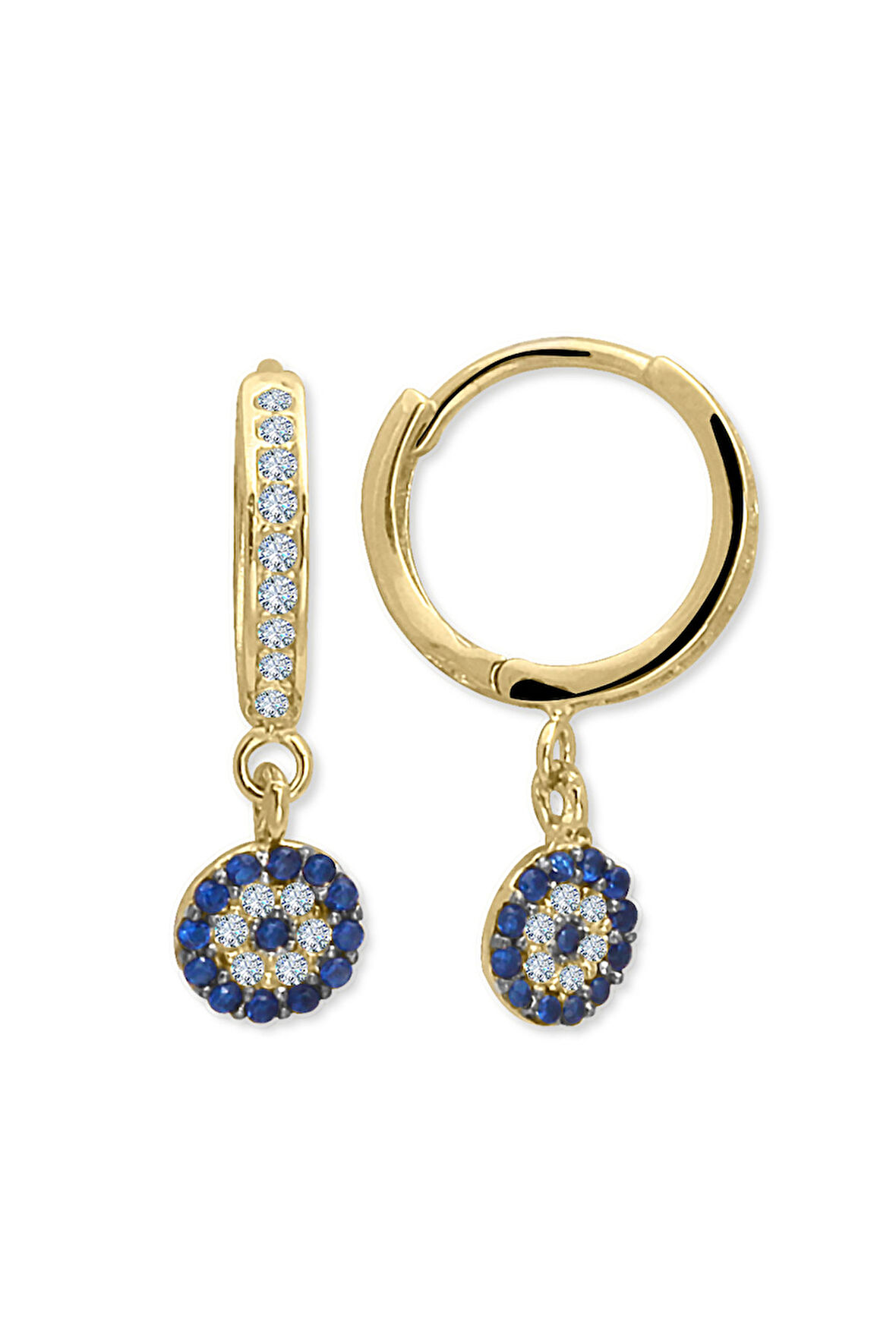 Nazar Boncuklu Altın Küpe