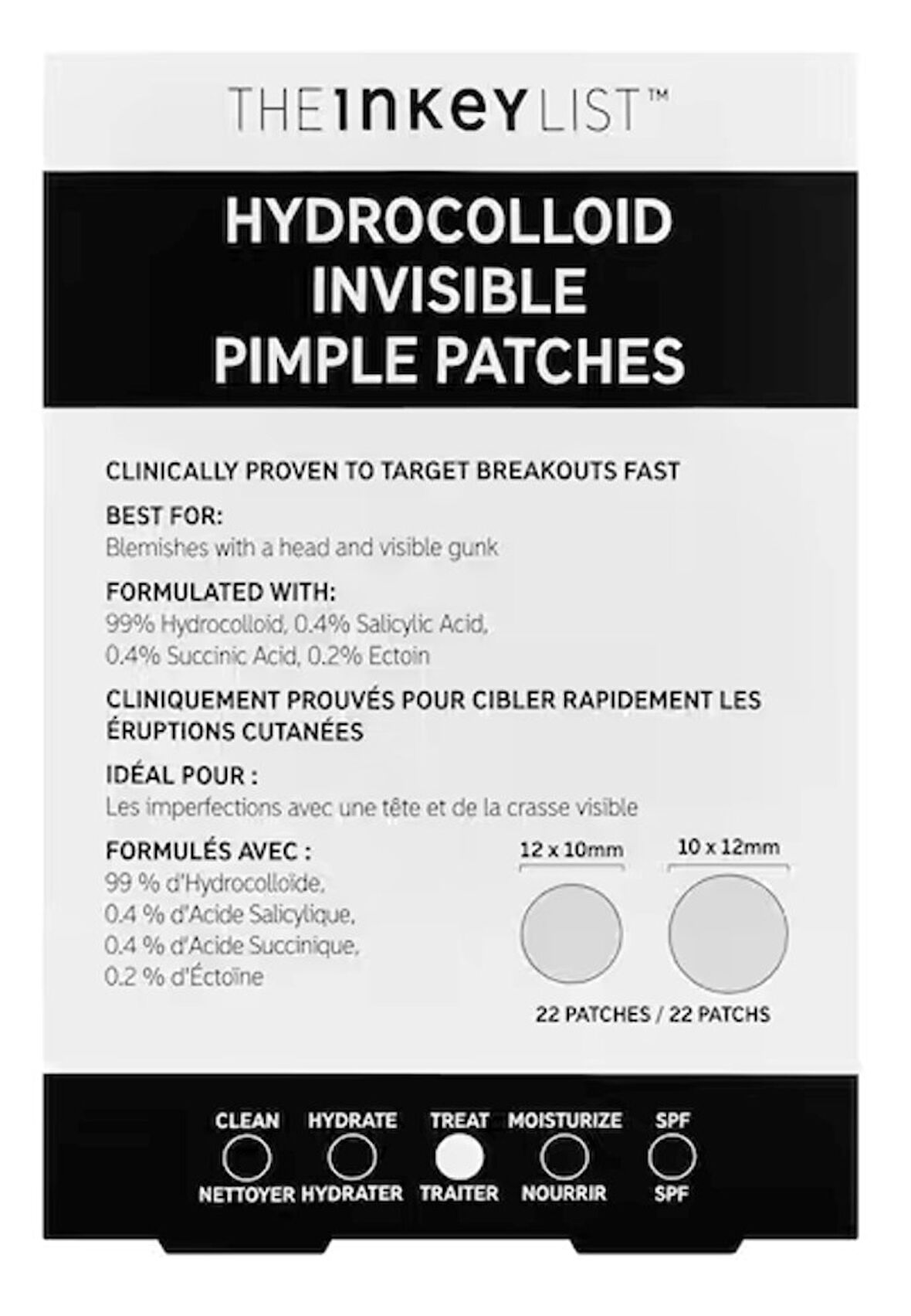 THE INKEY LIST Hydrocolloid Invisible Pimple Patches - Sivilce Karşıtı Bantlar 22 Bant 