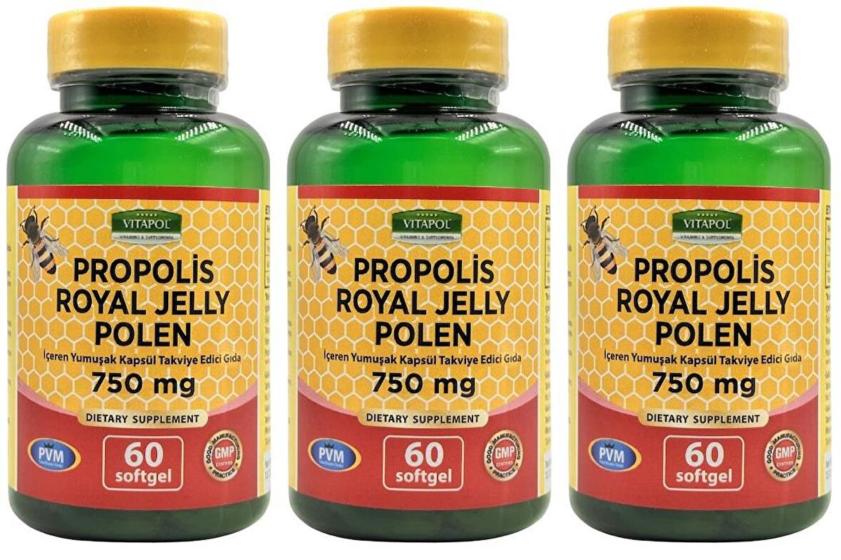 Vitapol Propolis Arı Sütü Polen 750 Mg 3x60 Kapsül