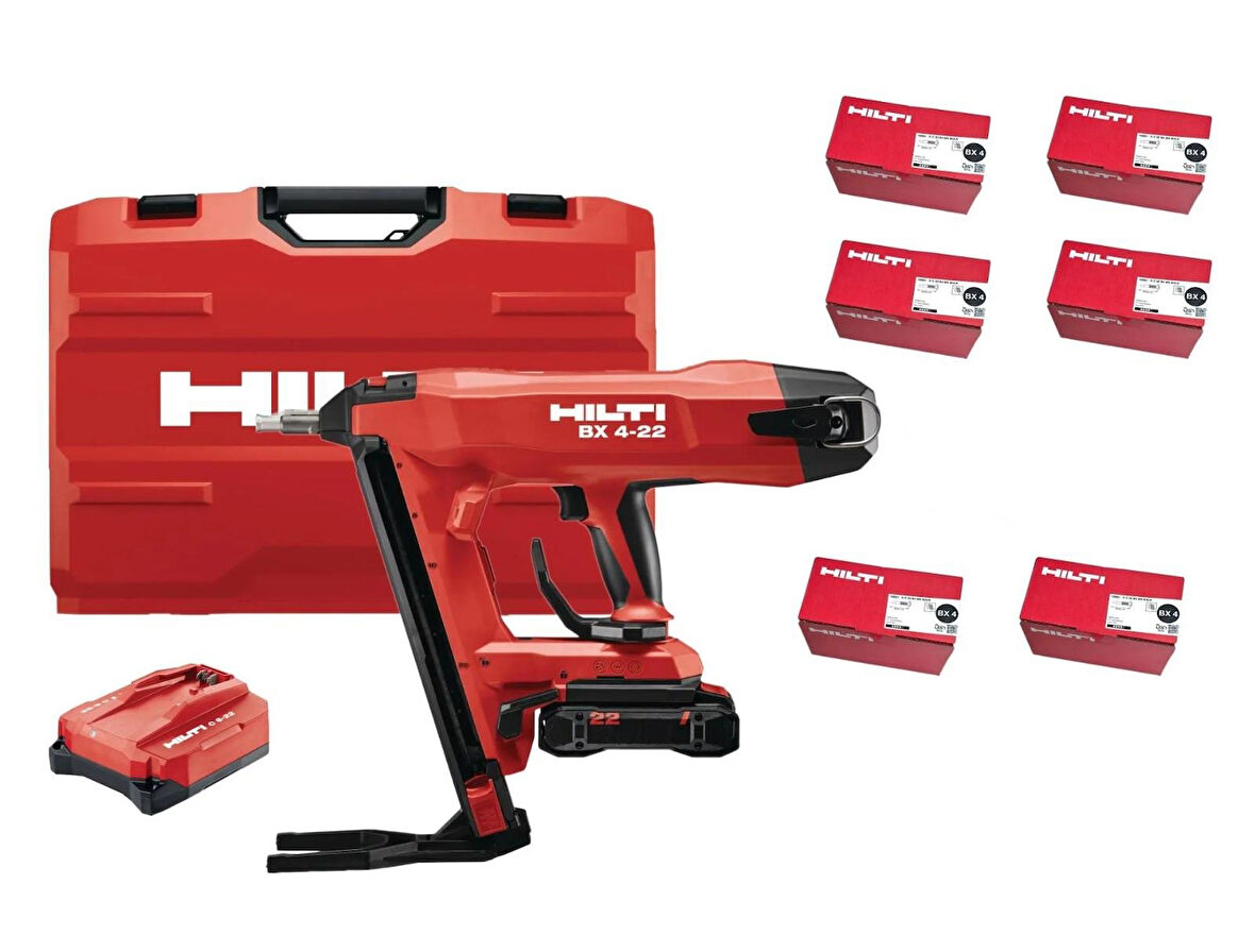 Hilti BX 4-22 AKÜLÜ ÇİVİ ÇAKMA TABANCA SETİ (6.000 Adet Çivi Dahil)
