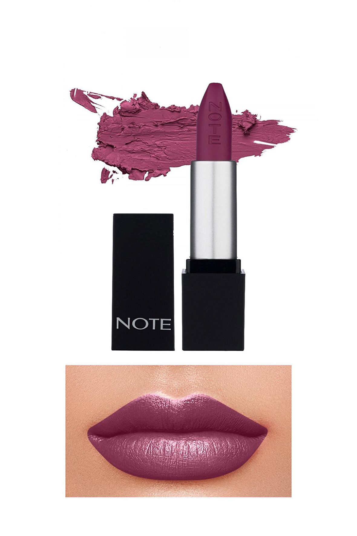 Note Mattever Lipstick Yarı Mat Saten Bitişli Ruj 10 Shocking Fuschia - Mor