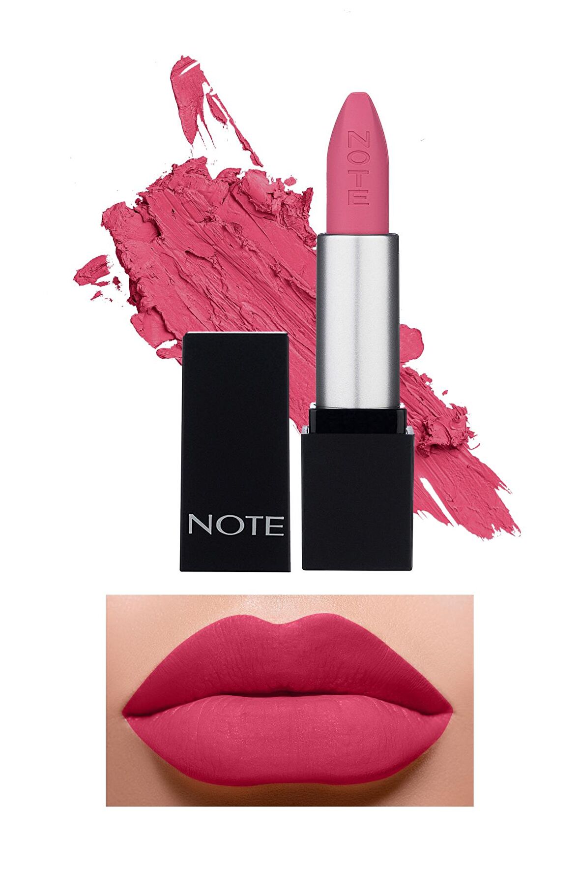 Note Mattever Lipstick Yarı Mat Saten Bitişli Ruj 15 Favorite Pink - Pembe