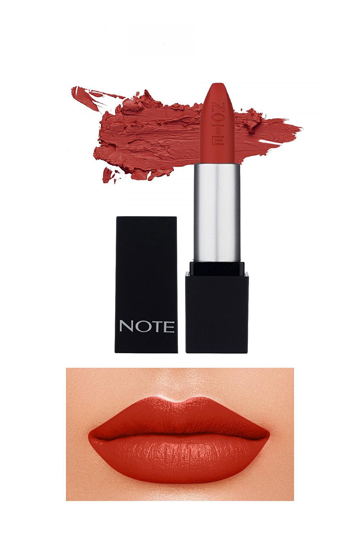 Note Mattever Lipstick Yarı Mat Saten Bitişli Ruj 17 Dress Red - Kızıl Kahverengi