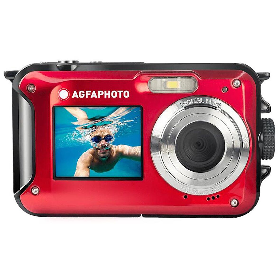 AgfaPhoto Realishot WP8000 Su Altı Fotoğraf Makinesi-Kırmızı