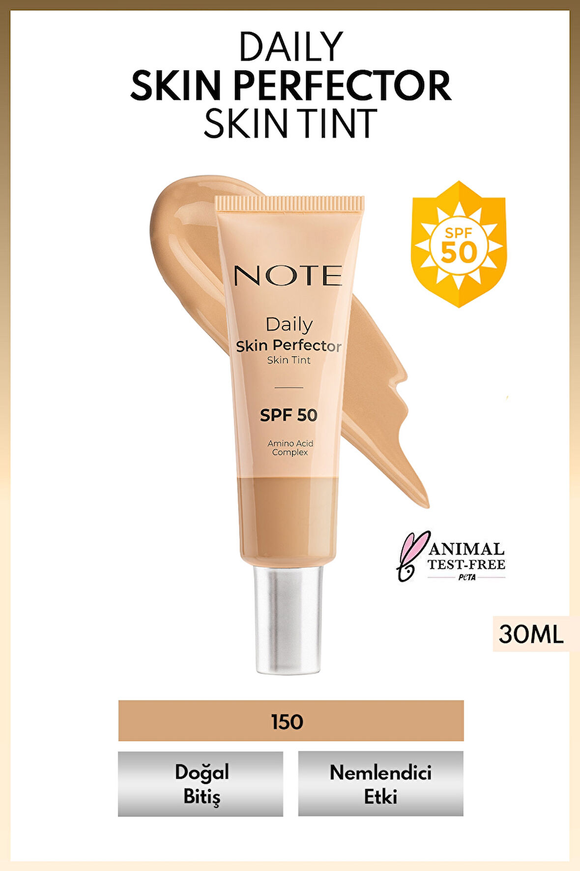 Daily Skin Perfector Skin Tint SPF 50 Ton Eşitleyici Doğal Bitişli Renkli Nemlendirici - 150