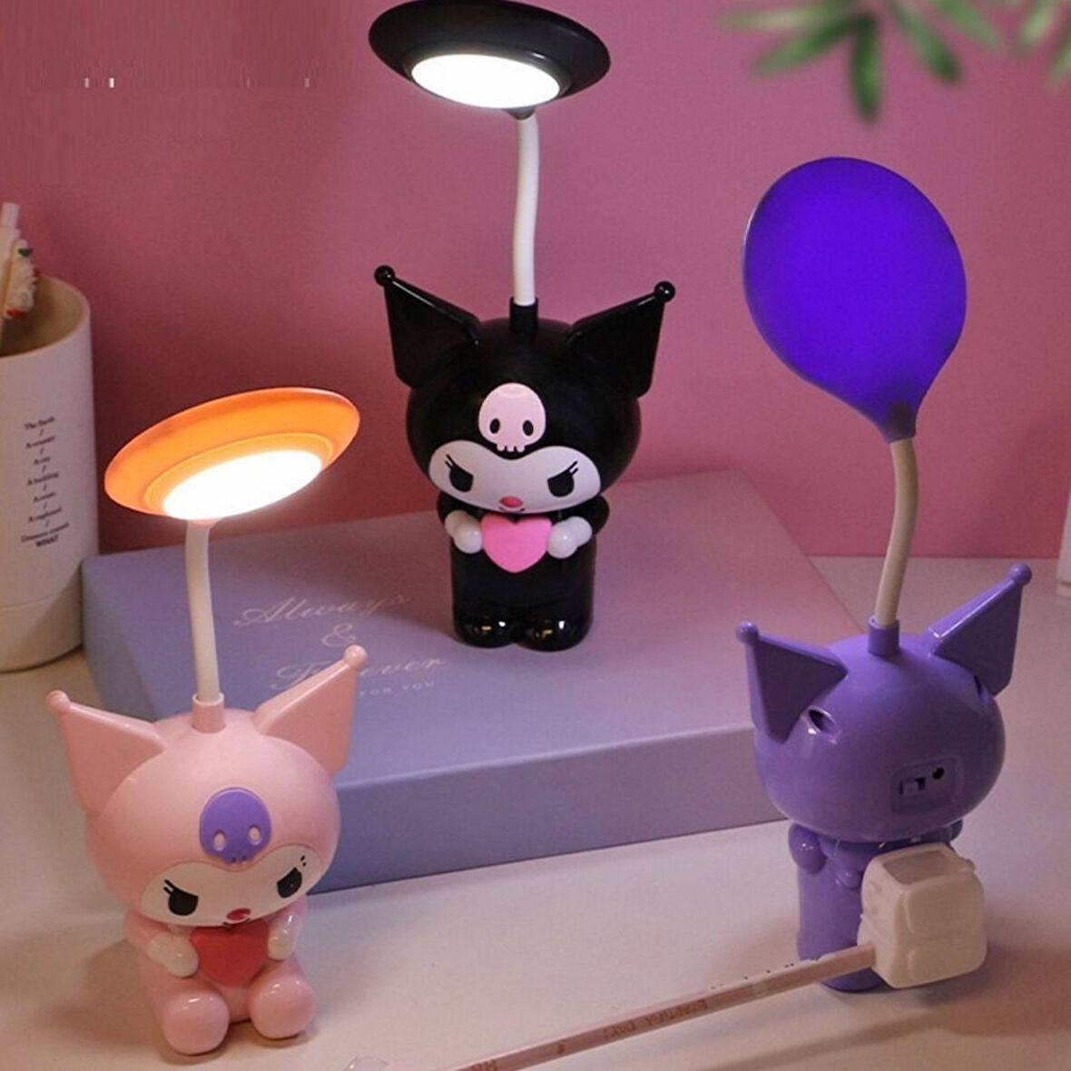 Sanrio Kawai Kuromi Led Şarzlı Çocuk Odası Masa Lambası