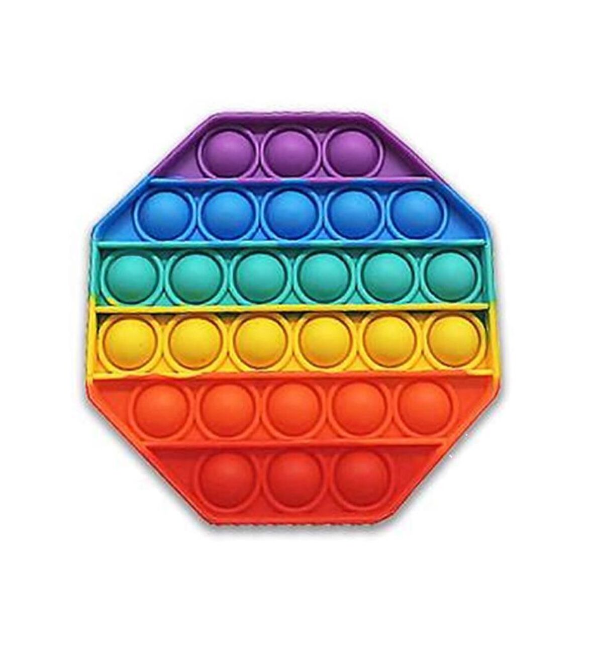 Pop It Duyusal Zihinsel Oyuncak  ( Rainbow Renk, Sekizgen )