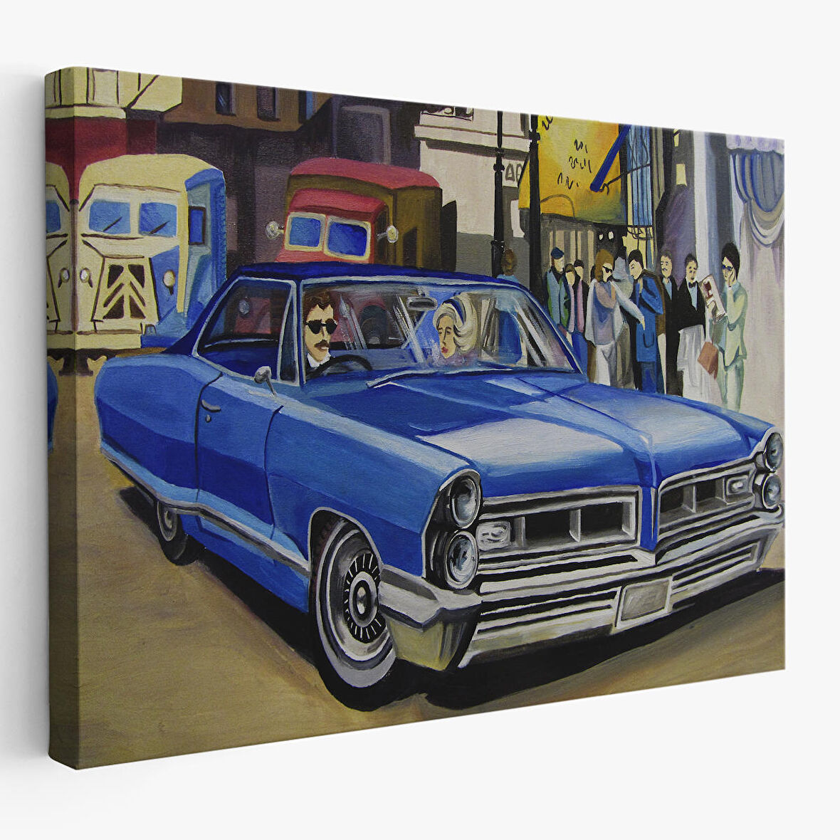 Fırça Darbeleri ile Soyut Yağlıboya Görünüm Dekoratif Kanvas Duvar Tablosu-3761