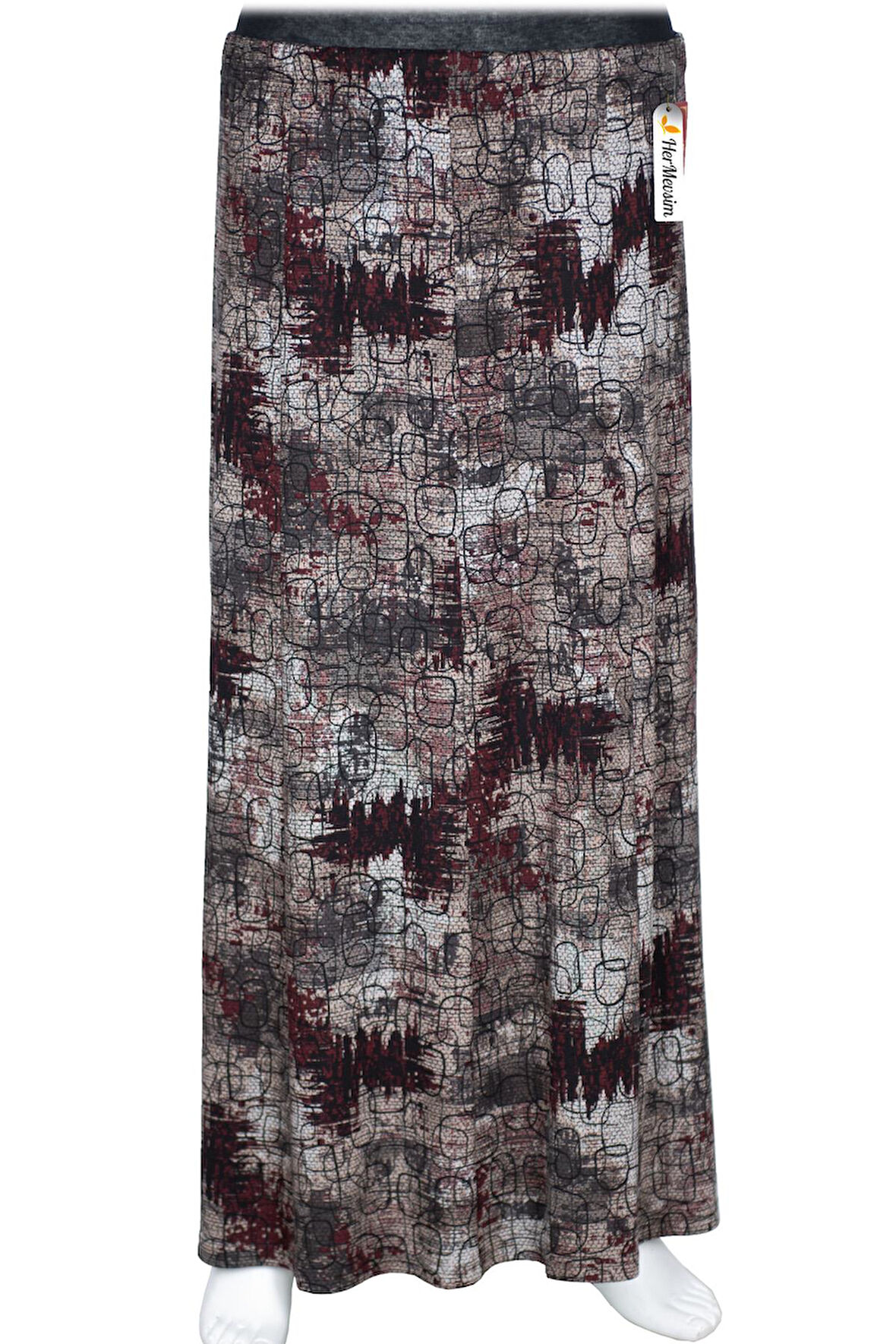 Hesna Kadın Ayşen Kışlık 8 Parça Astarsız Lastikli Bordo Etek D29