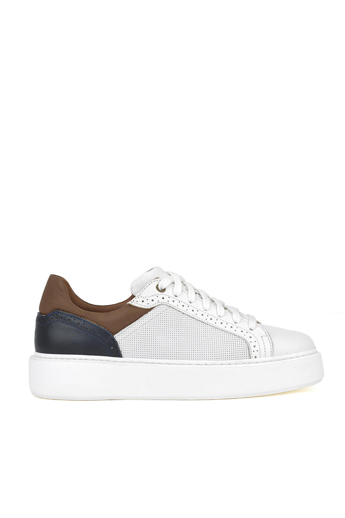 Ziya, Erkek Hakiki Deri Sneaker 1411026ZH88 Beyaz