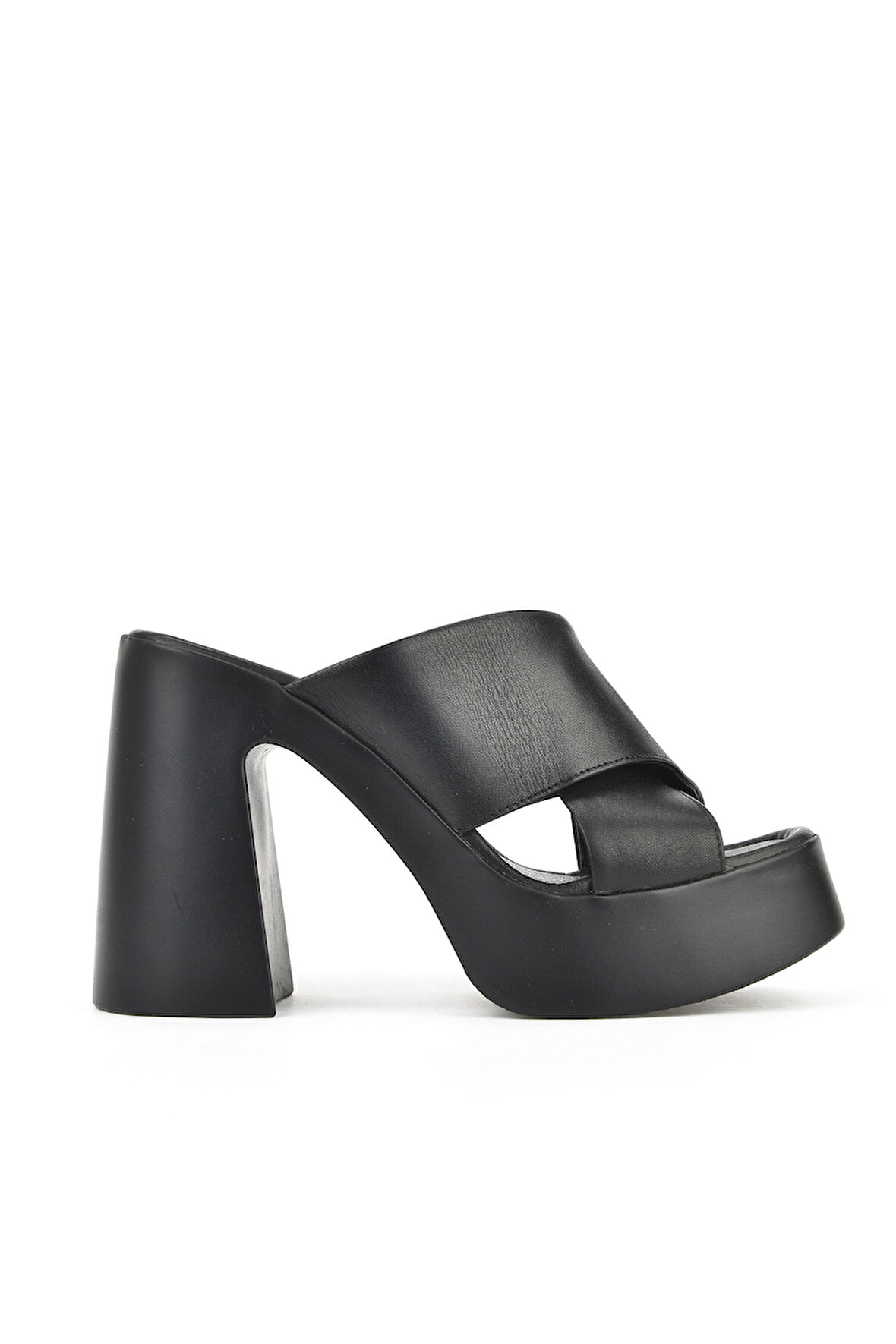 Ziya, Kadın Hakiki Deri Topuklu Terlik 151992Z66001 Siyah