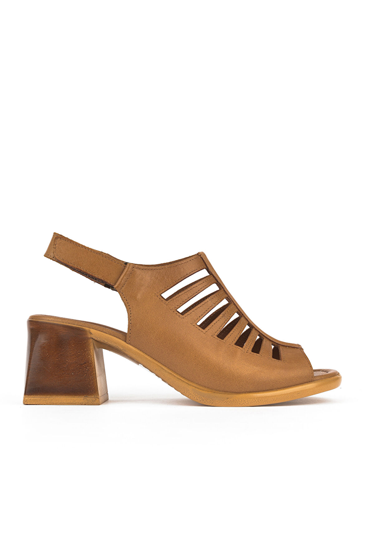 Ziya, Kadın Hakiki Deri Topuklu Sandalet 151992Z12001 Taba