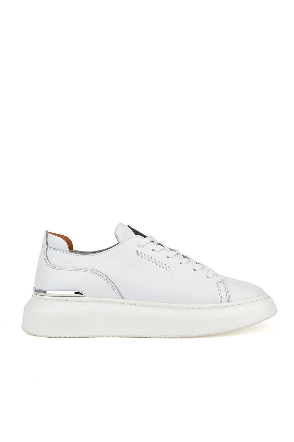 Ziya, Erkek Hakiki Deri Sneaker 151987Z024 Beyaz