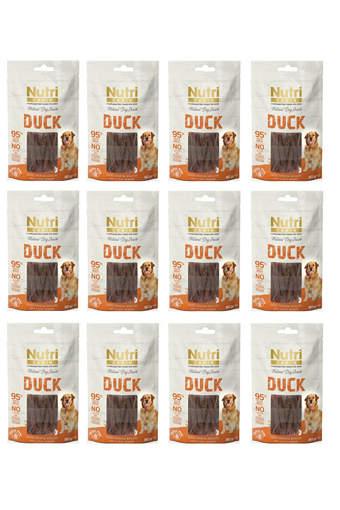 Nutri Canin Ördekli Fileto Tahılsız Köpek Ödülü 80 Gr. X 12 Adet