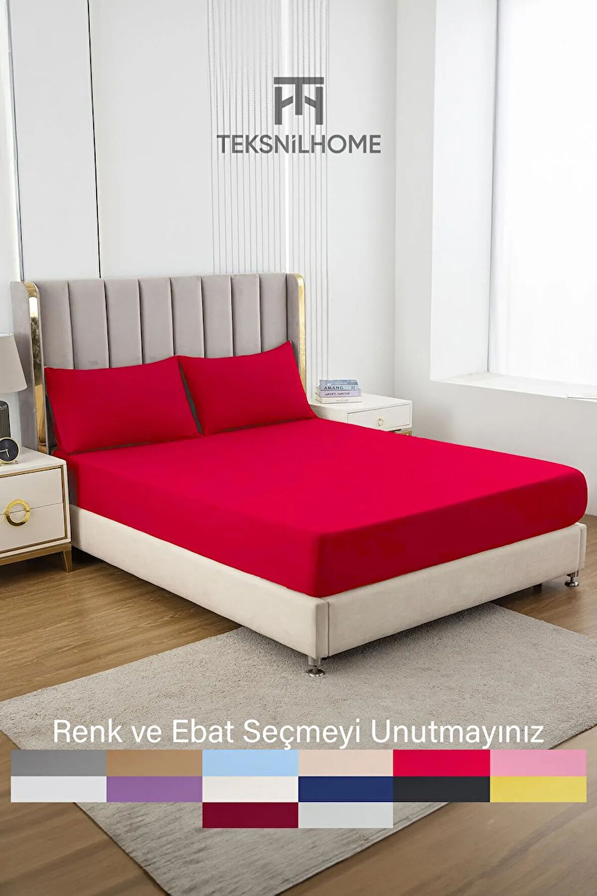 | Ranforce | Pamuklu Tek / Çift Kişilik Kırmızı Lastikli Çarşaf | 14 Renk | Fıtted |