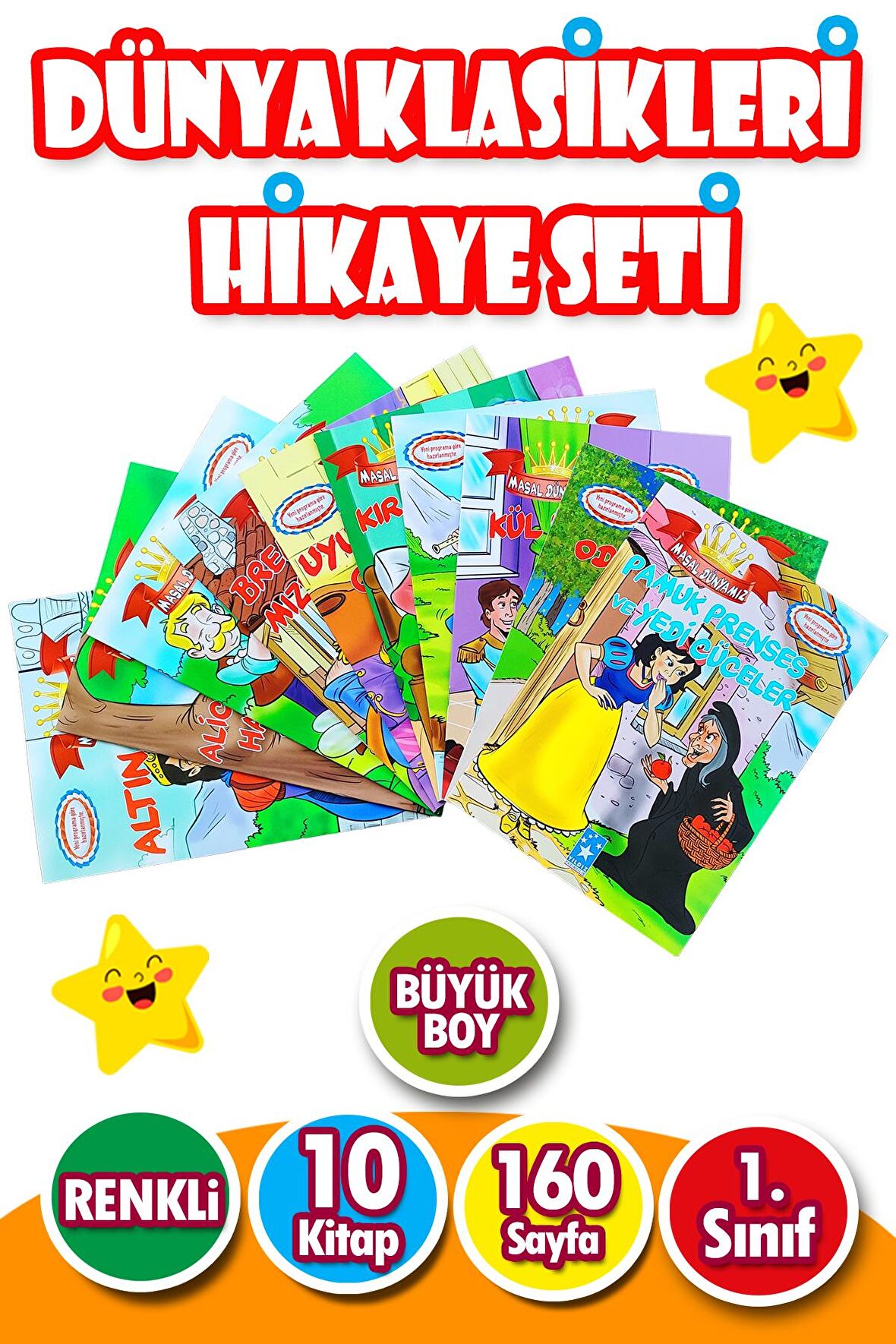 DÜNYA KLASİKLERİ HİKAYE SETİ 1. SINIFLAR İÇİN 10 KİTAP 160 SAYFA BÜYÜK BOY