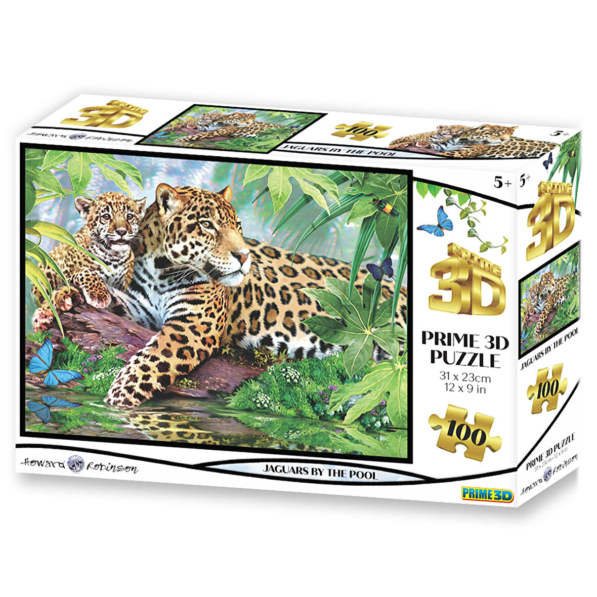 Prime 3D - Jaguar ve Yavrusu 63 Parça Puzzle 10527