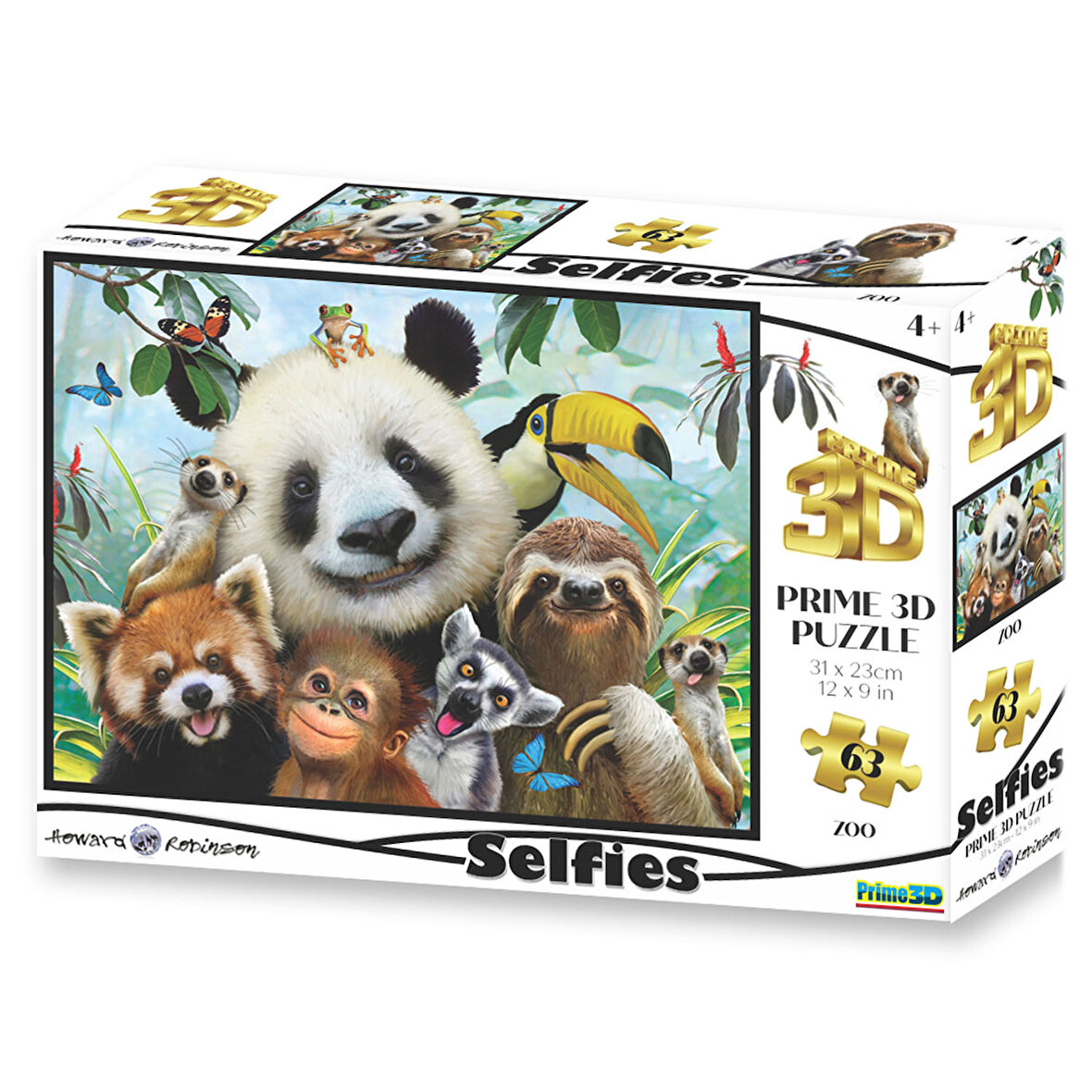 Prime 3D - Hayvanat Bahçesi Selfie 63 Parça Puzzle 10541