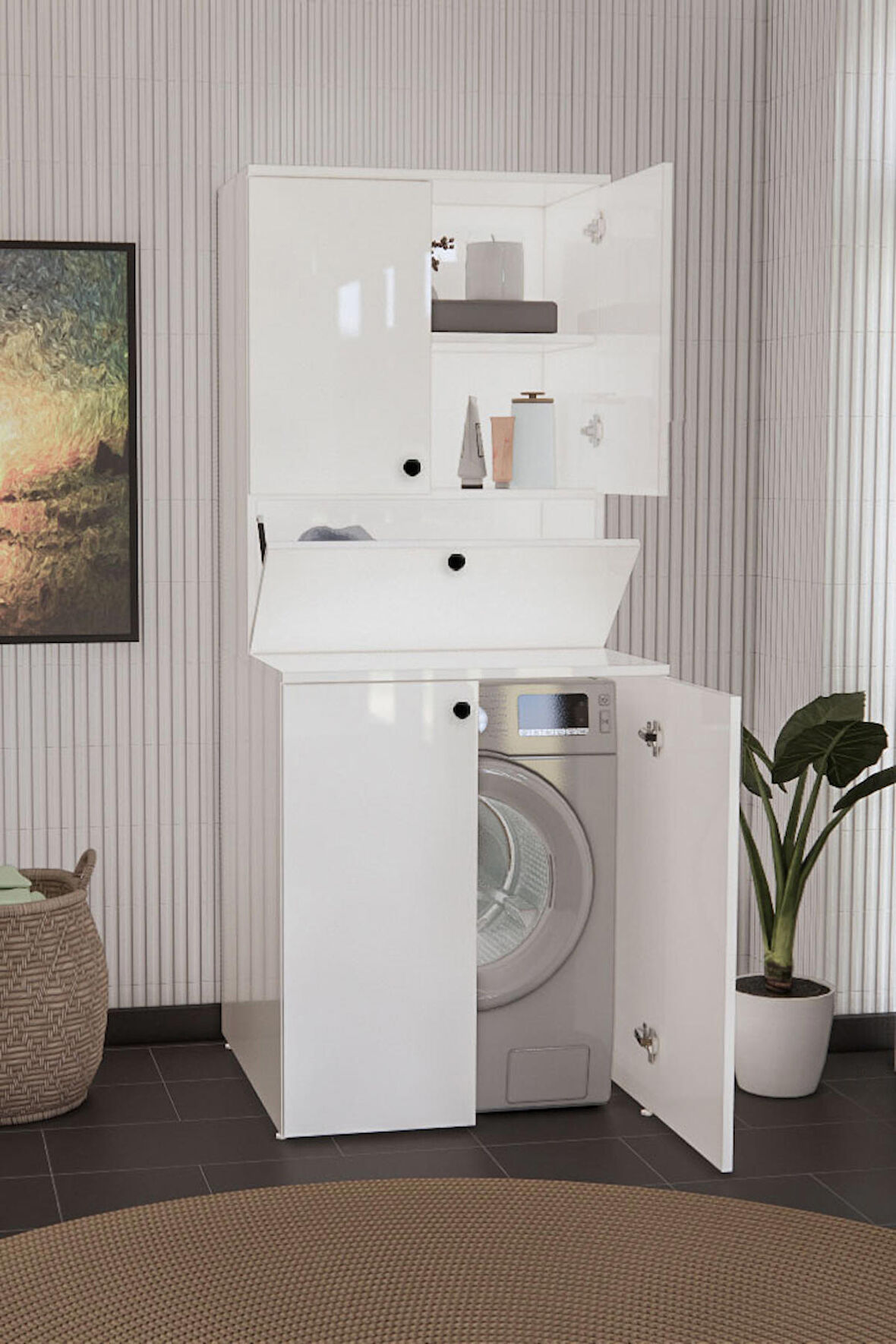 ÇAMAŞIR DOLABI BEYAZ MDFLAM DLP001