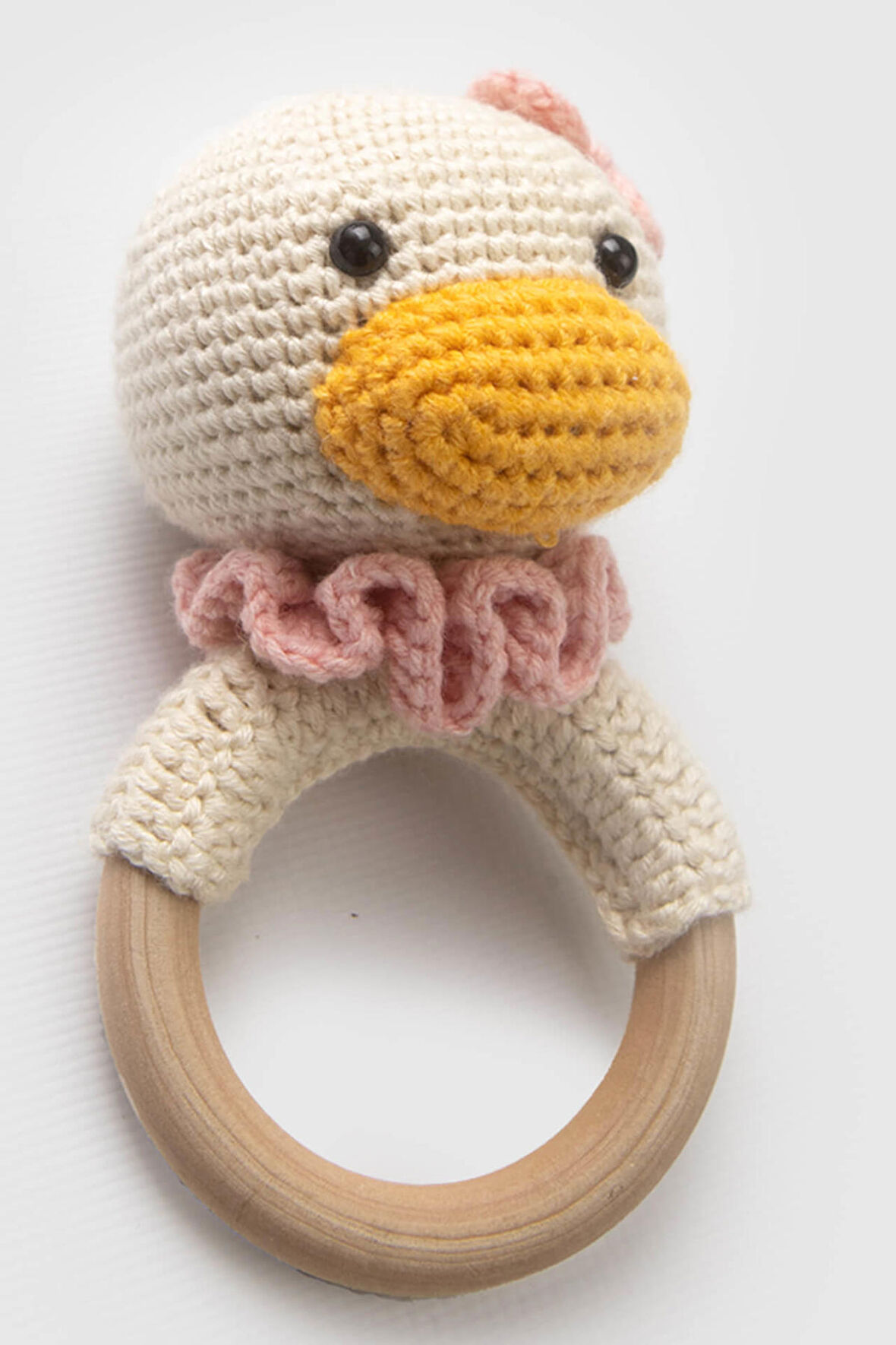 Amigurumi Ördek Çıngırak Krem