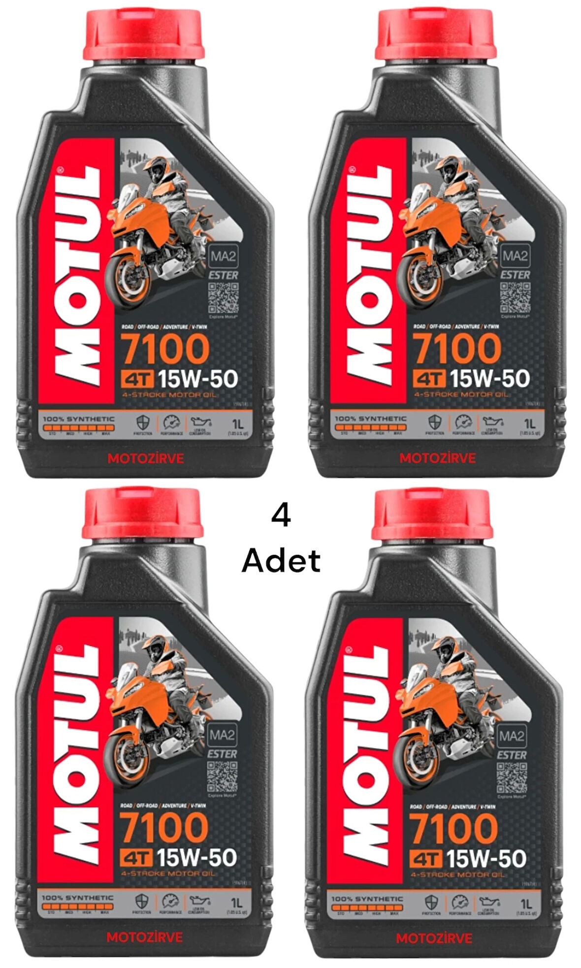 Motul 7100 15w-50 4T Tam Sentetik Motor Yağı 1 Litre (4 Adet)