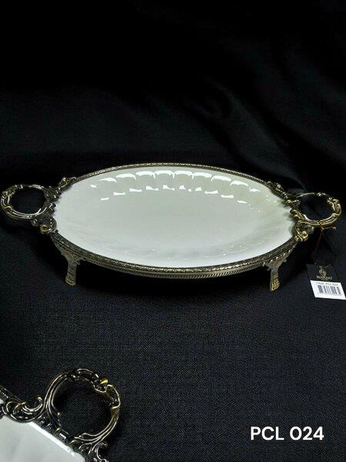 Royking Elegance Oval Sunum Tabak Antique 46 Cm PCL 024